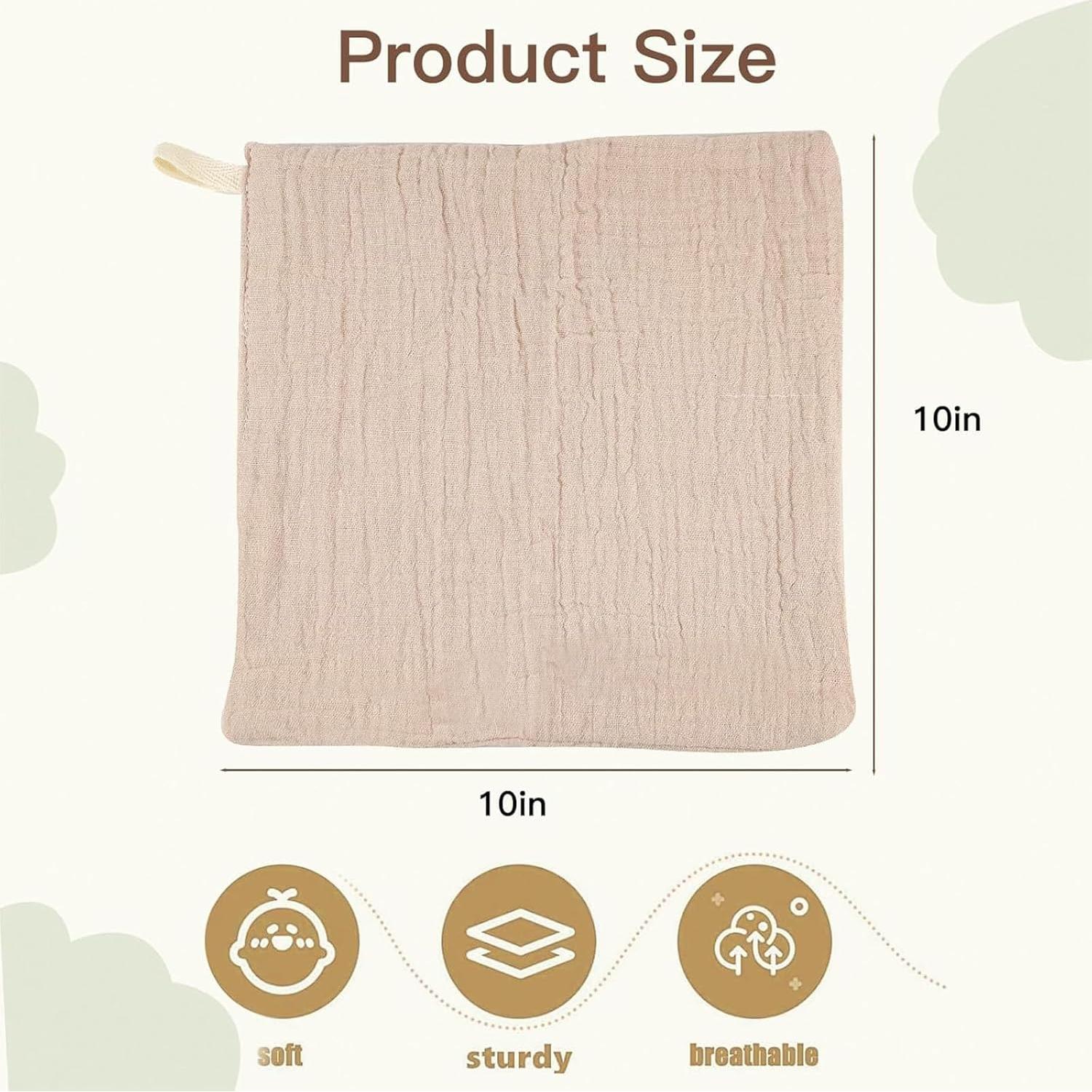 Set de 5 Toallitas de Muselina GULIFAN 100% Algodón para Bebés