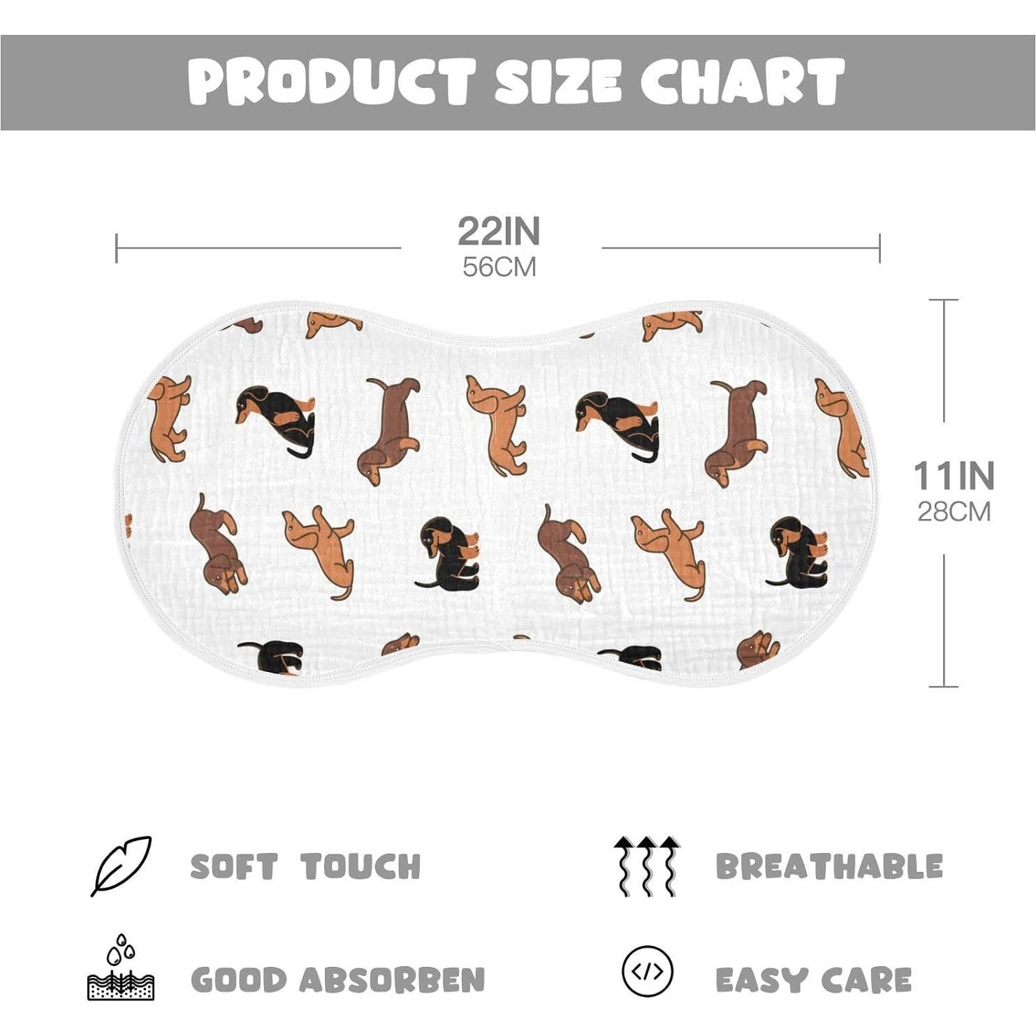 Juego de Paños de Eructos WELLDAY 56x28 cm Algodón Suave