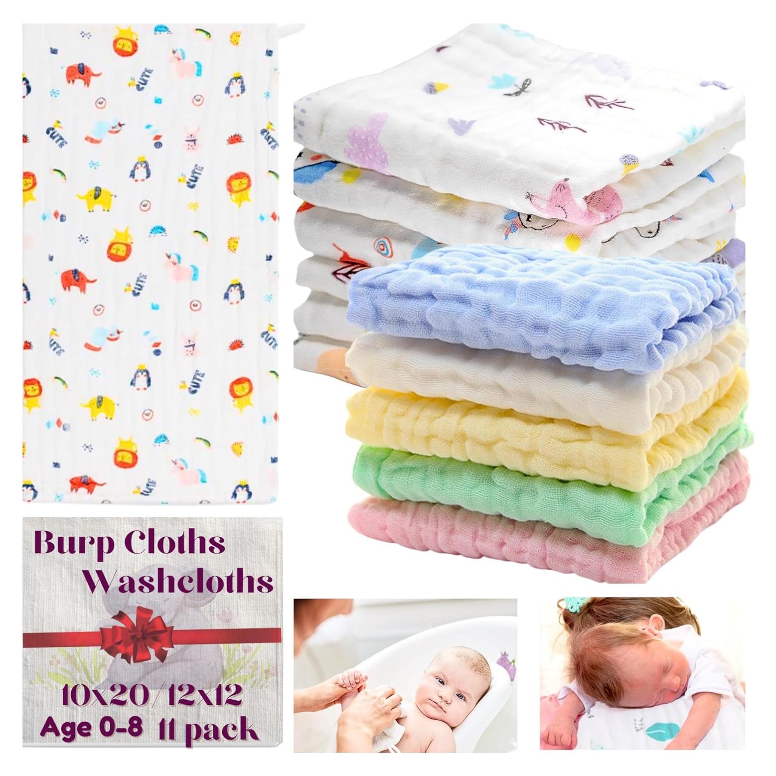 Toallitas de Muselina 100% Algodón La Belle Beeno - Set 11 Piezas