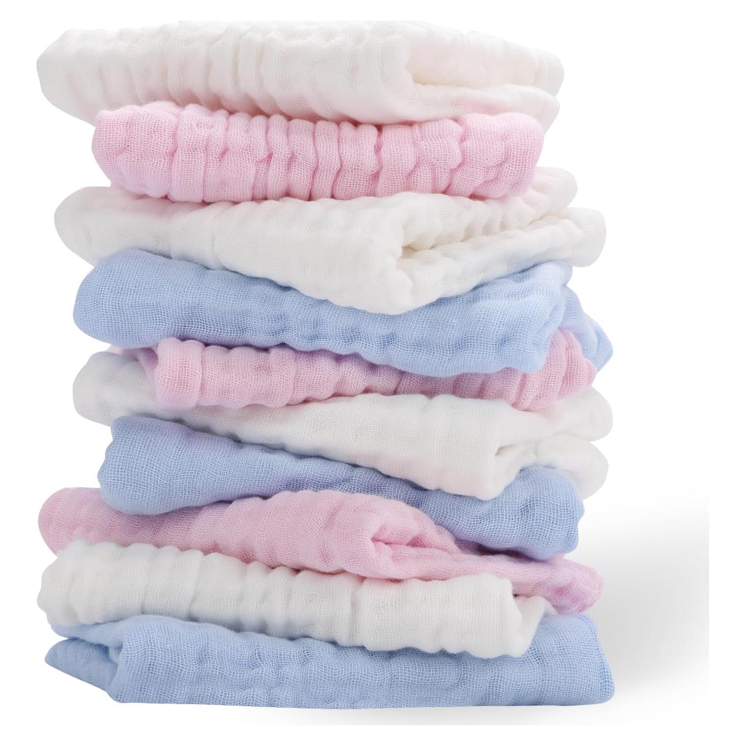 Paquete de 10 Paños de Muselina Arnzion 100% Algodón 6 Capas