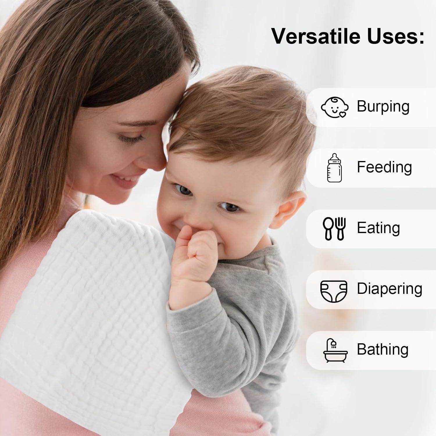 Paquete de 10 Paños de Muselina Arnzion 100% Algodón 6 Capas