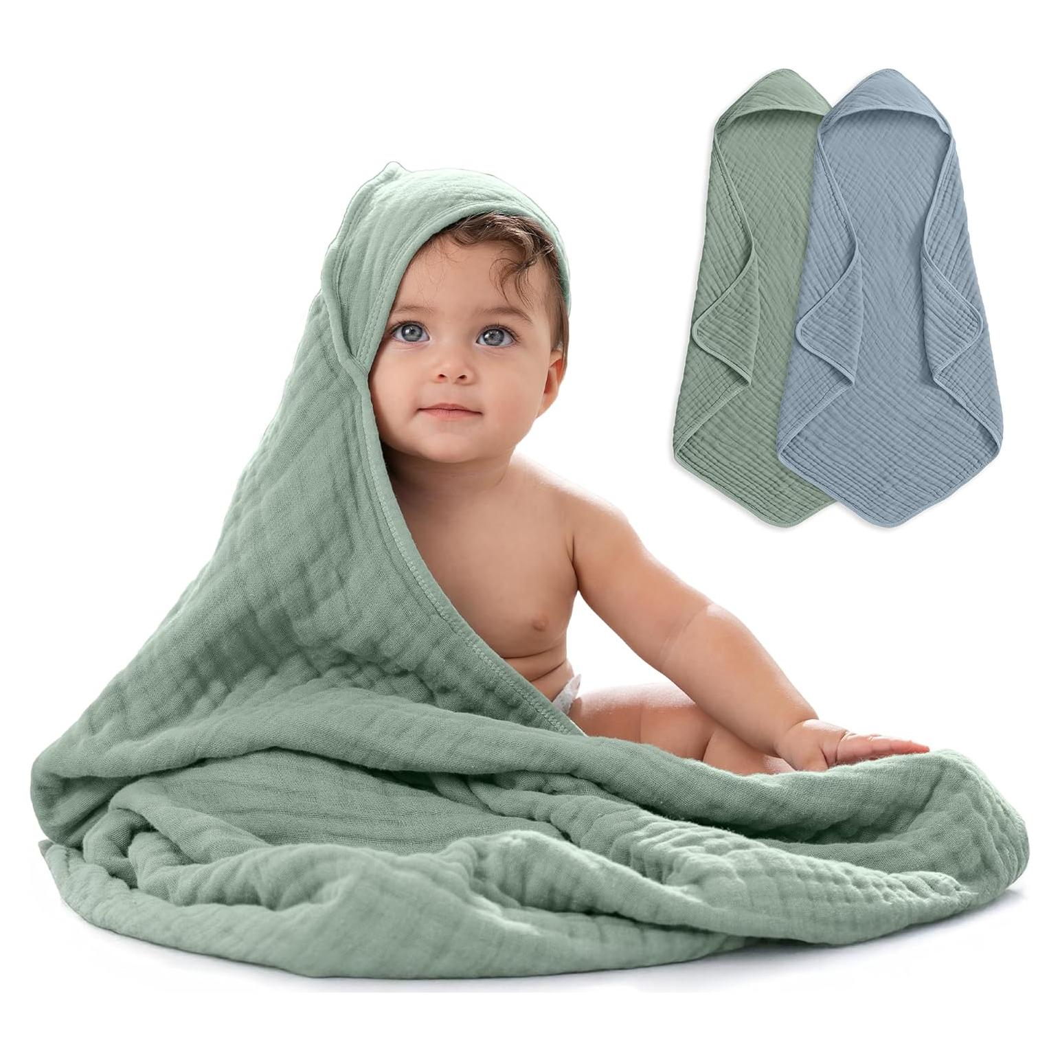 Toalla con Capucha Comfy Cubs 2-Pack 81x81cm Algodón Muselina