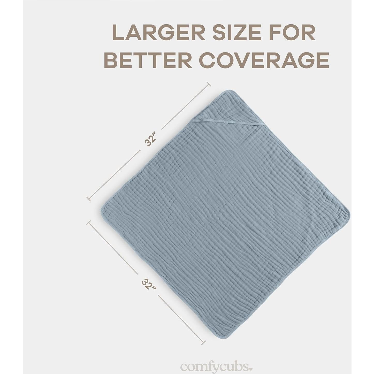 Toalla con Capucha Comfy Cubs 2-Pack 81x81cm Algodón Muselina