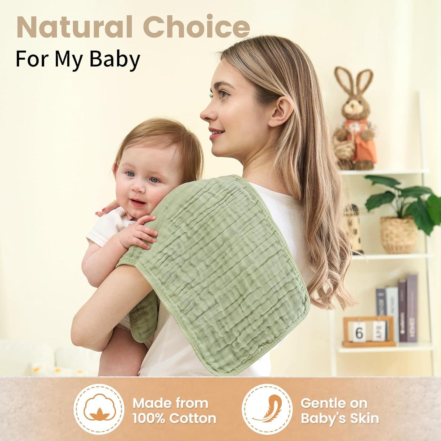 Conjunto de Pañales de Muselina Fhealkid 100% Algodón 10 Piezas 56x25cm