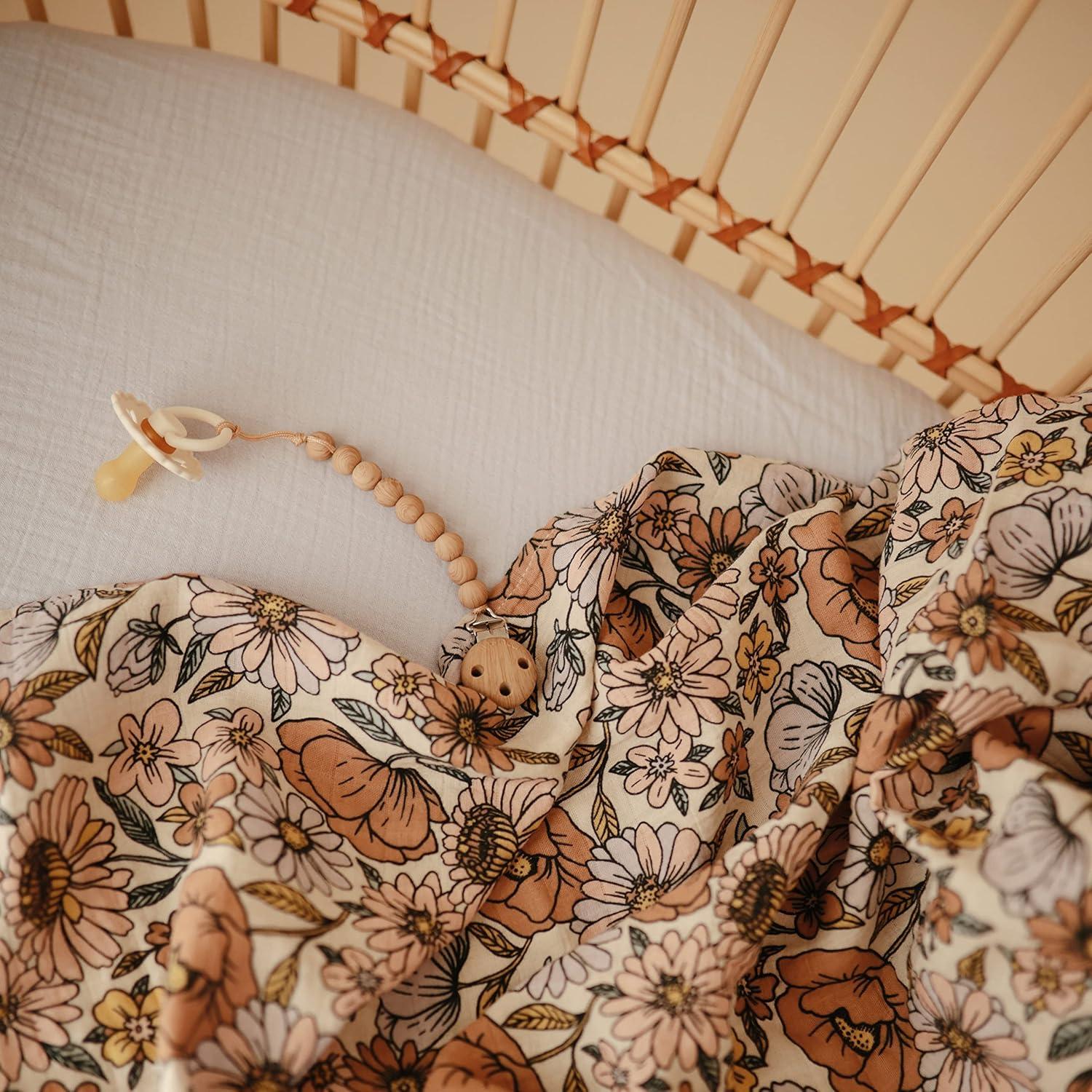 Manta de Envolver para Bebé Mushie 100% Algodón Orgánico 120x120cm