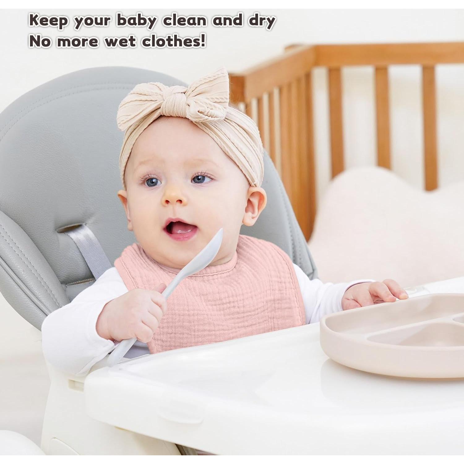 Baberos de Muselina Susurration 8 Pack Ajustables Unisex