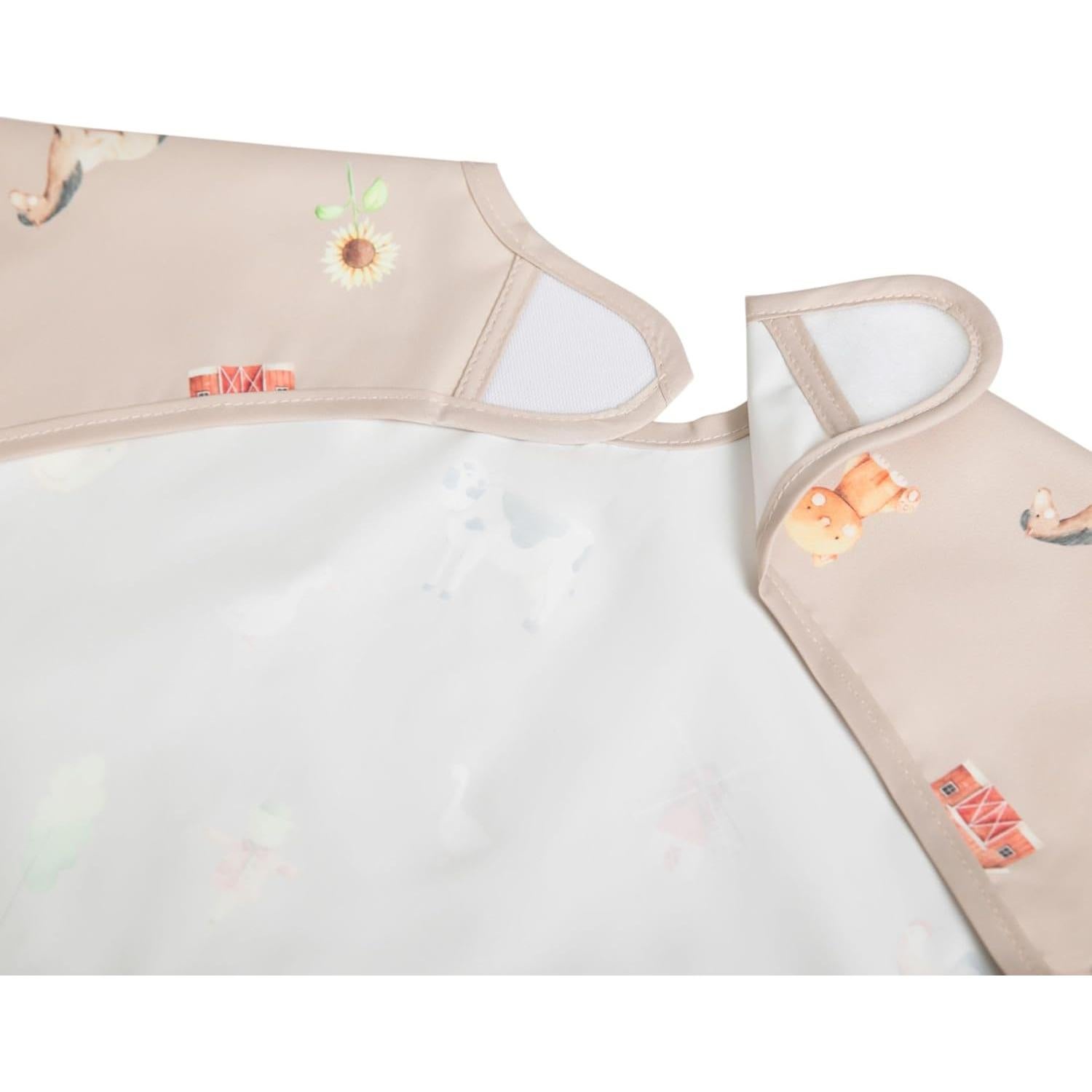 Babero de Manga Corta Ali+Oli Granja Impermeable y Lavable