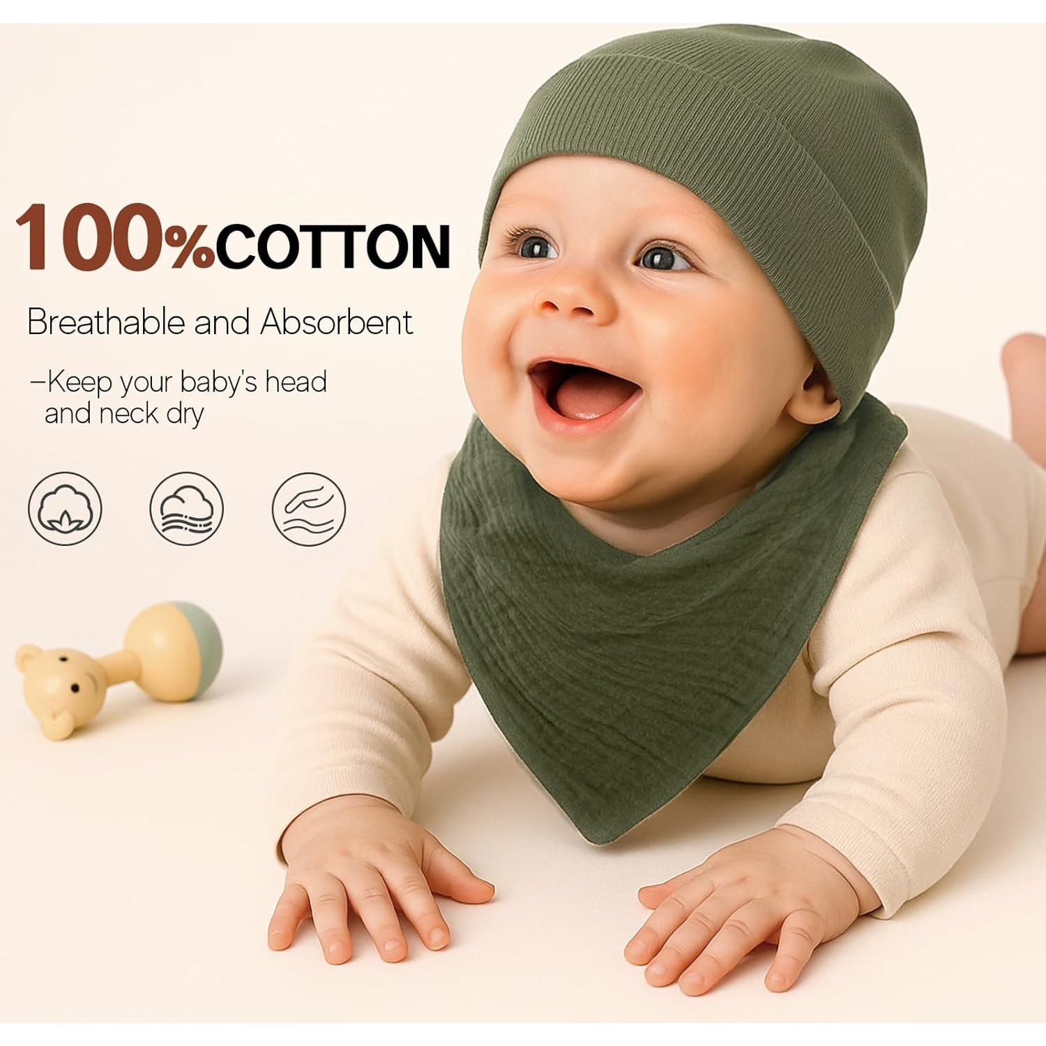 Set de Gorros y Baberos Sofier para Bebés 0-6 Meses