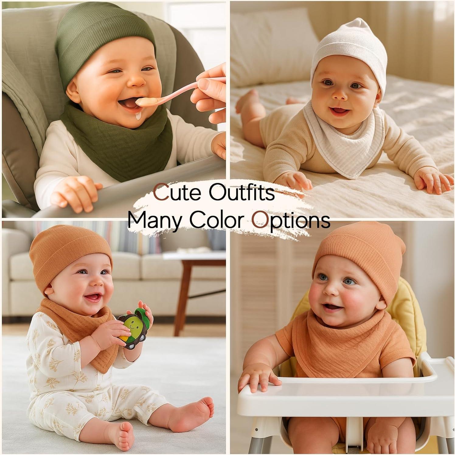 Set de Gorros y Baberos Sofier para Bebés 0-6 Meses