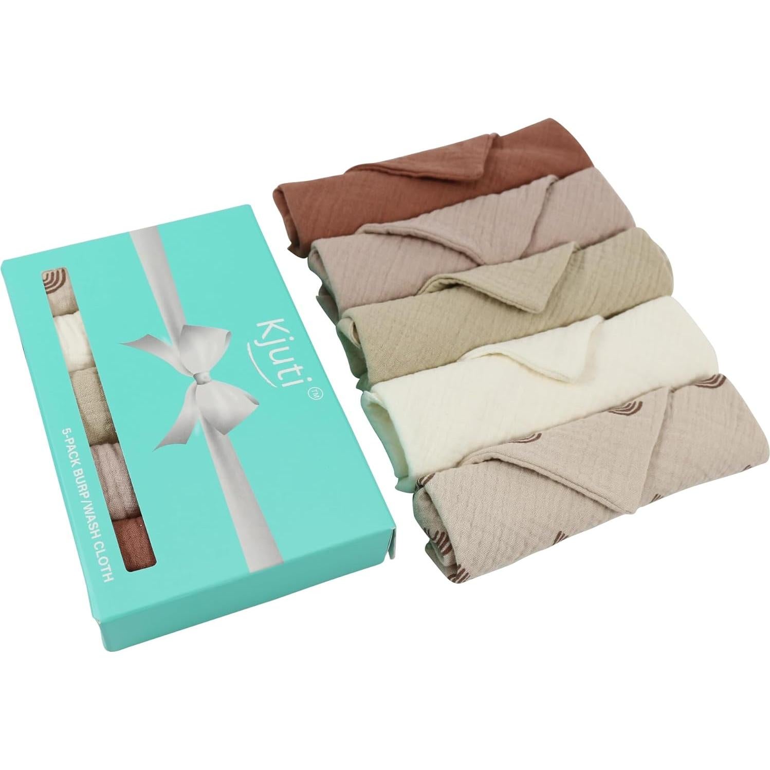 Paños de Eructo Kjuti 100% Algodón Muselina 10x10 cm - 5 Unidades