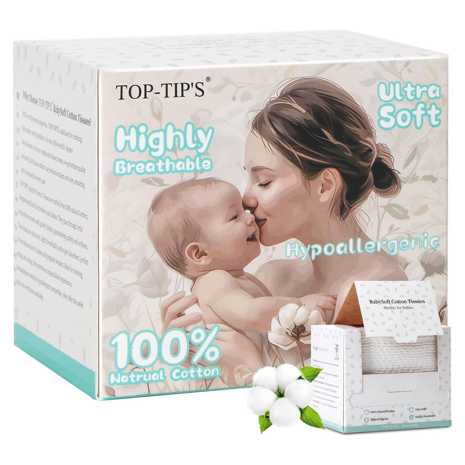 Toallas Faciales Desechables 100% Algodón TOP-TIP'S - Suaves y Gruesas