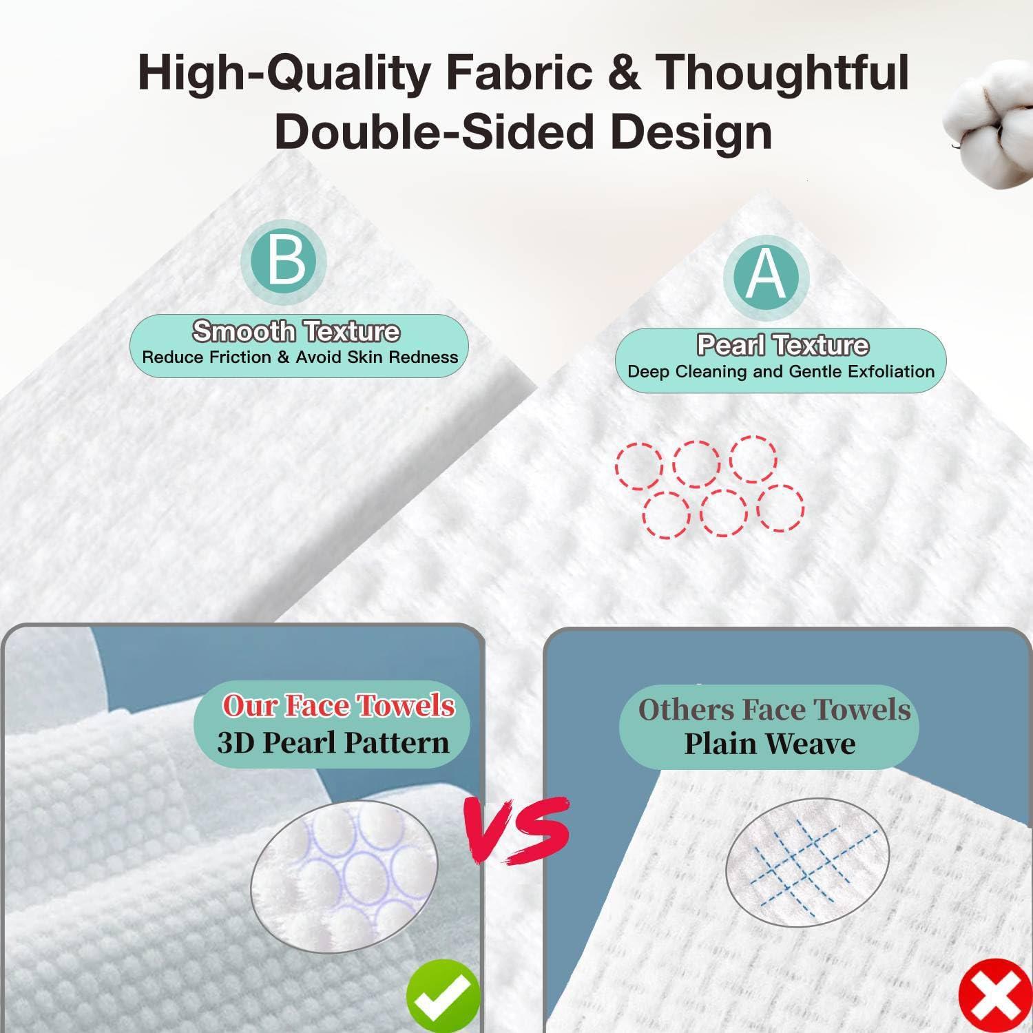 Toallas Faciales Desechables 100% Algodón TOP-TIP'S - Suaves y Gruesas