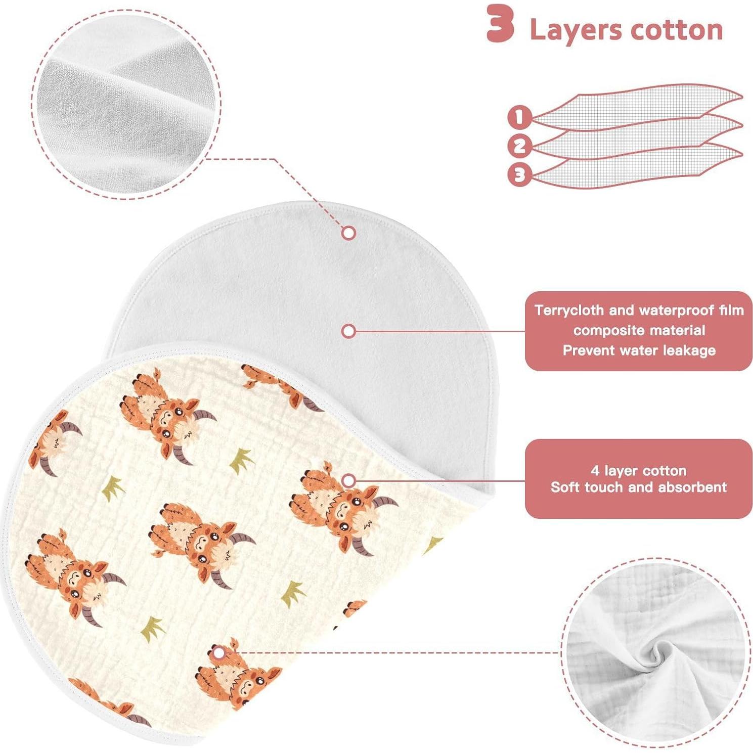 Paños de Muselina JHKKU para Eructos Bebé - 56x28 cm, 2 Piezas