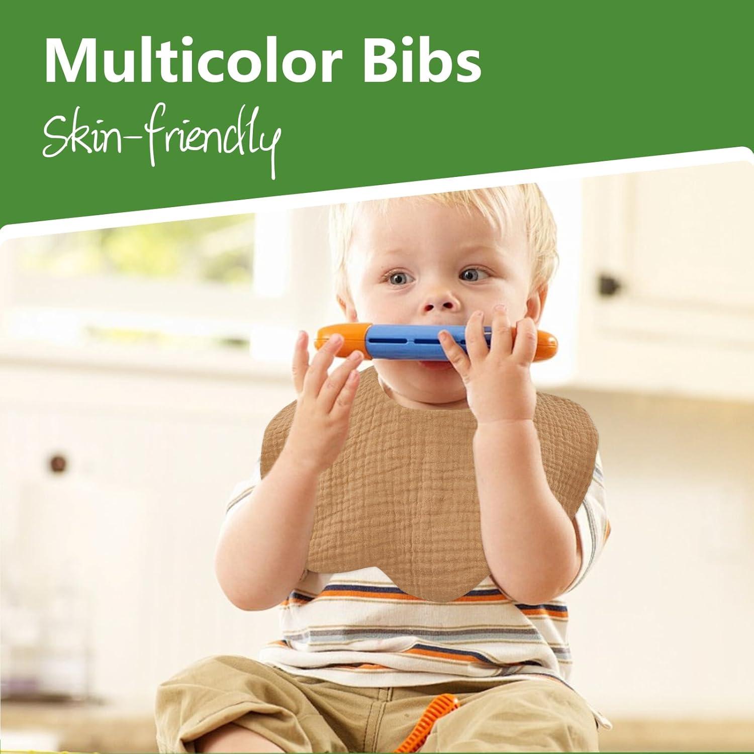 Baberos de Muselina EllieHouse 100% Algodón Paquete de 8