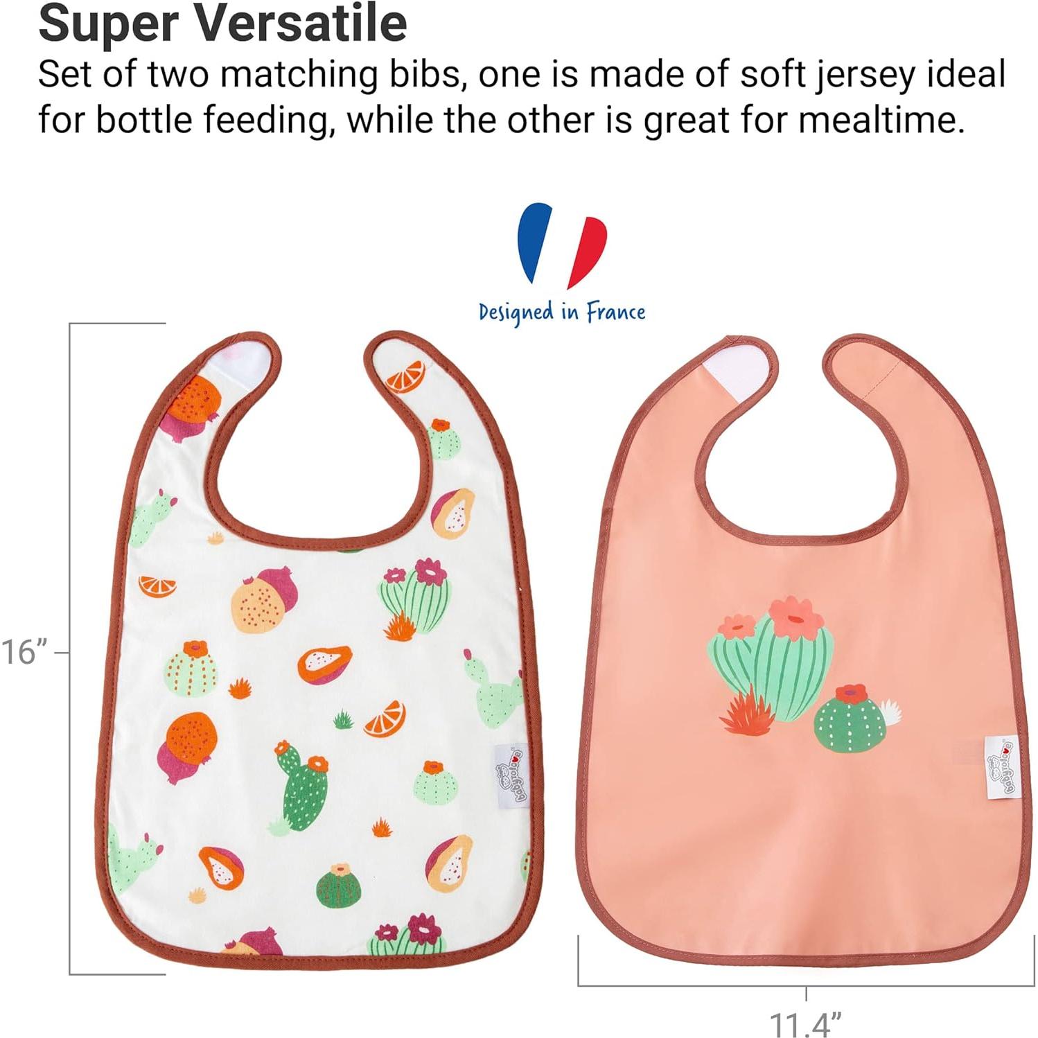 Set de 2 Baberos BabyToLove Jardín de Cactus Impermeables