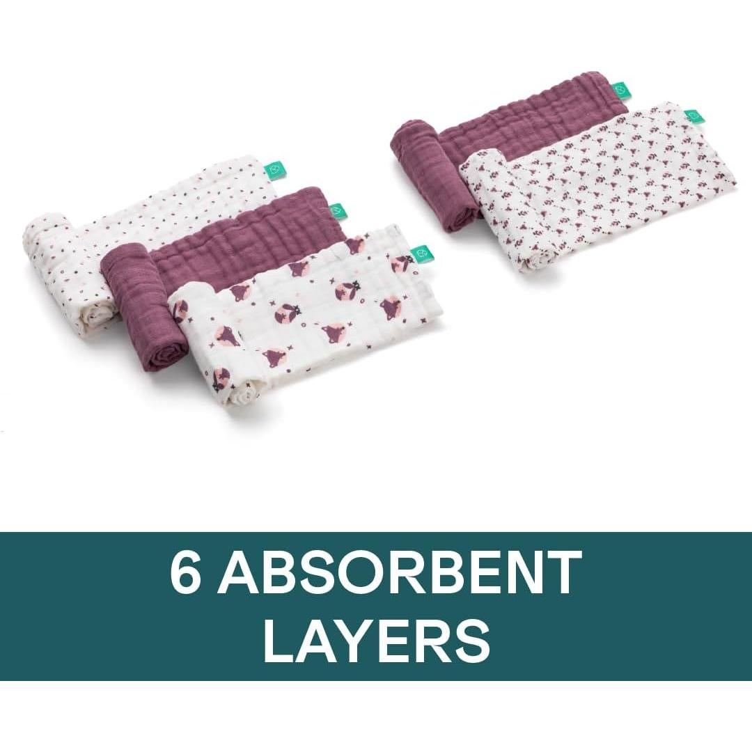 Paquete de 5 Paños de Muselina Koala Babycare 50.8x25.4 cm