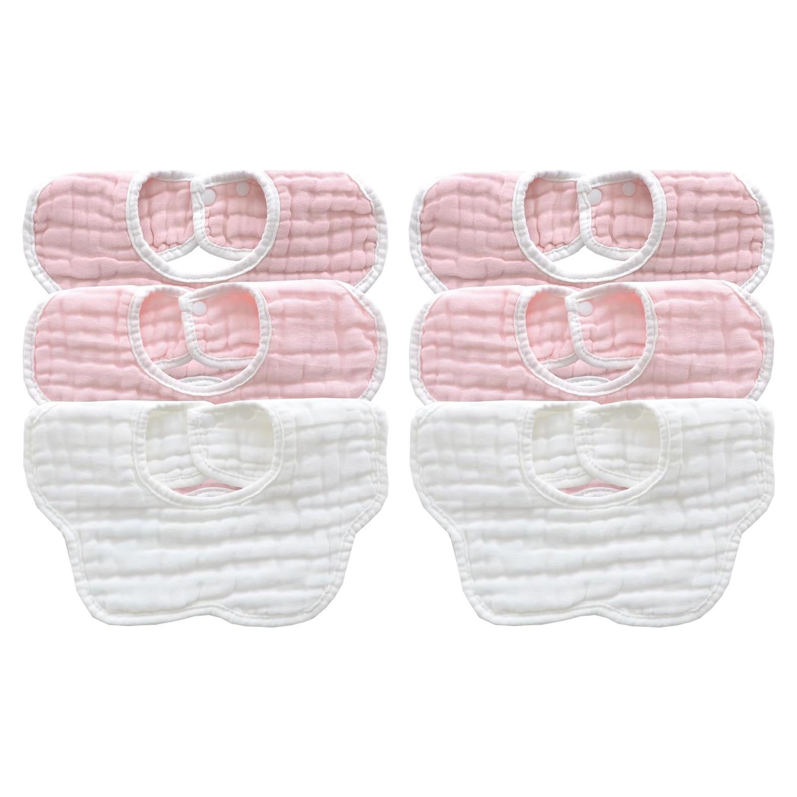 Baberos de Muselina MUKIN para Bebés - Paquete de 6 Ajustables