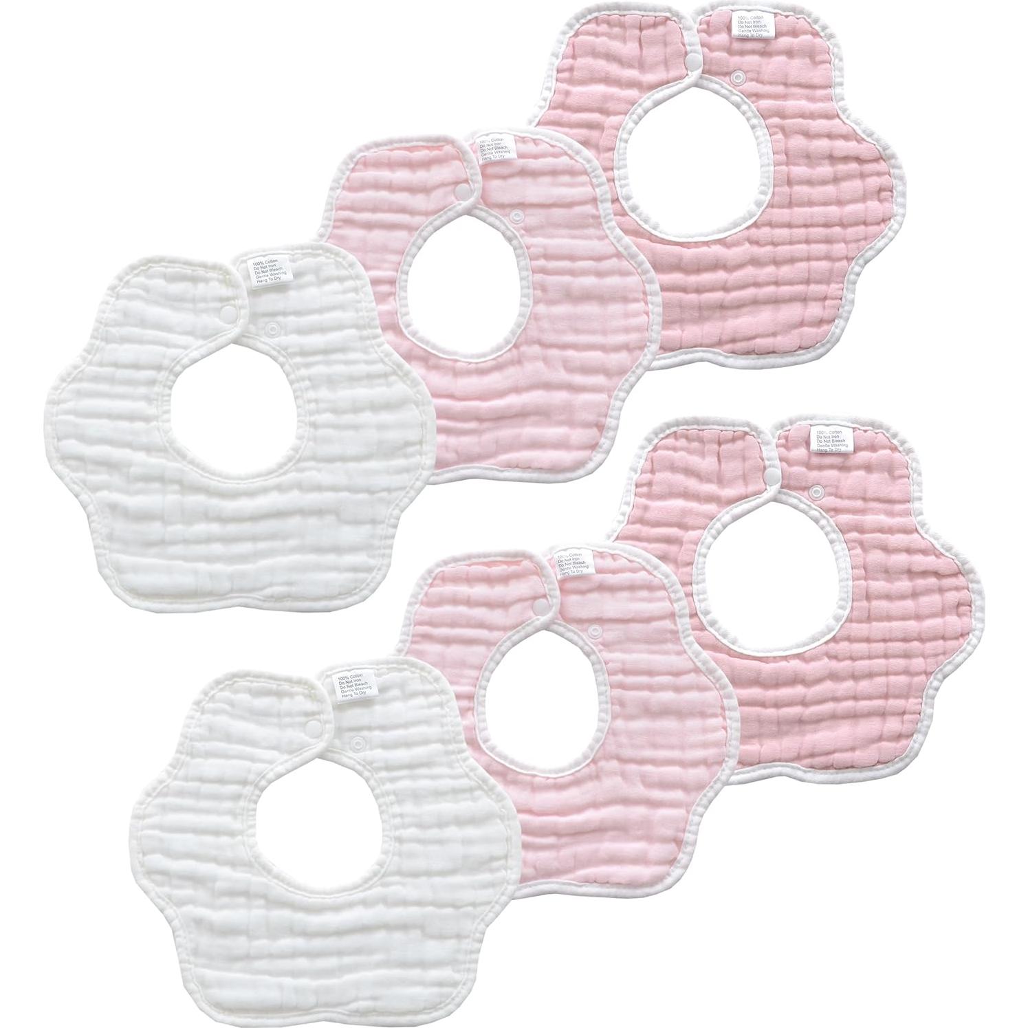 Baberos de Muselina MUKIN para Bebés - Paquete de 6 Ajustables