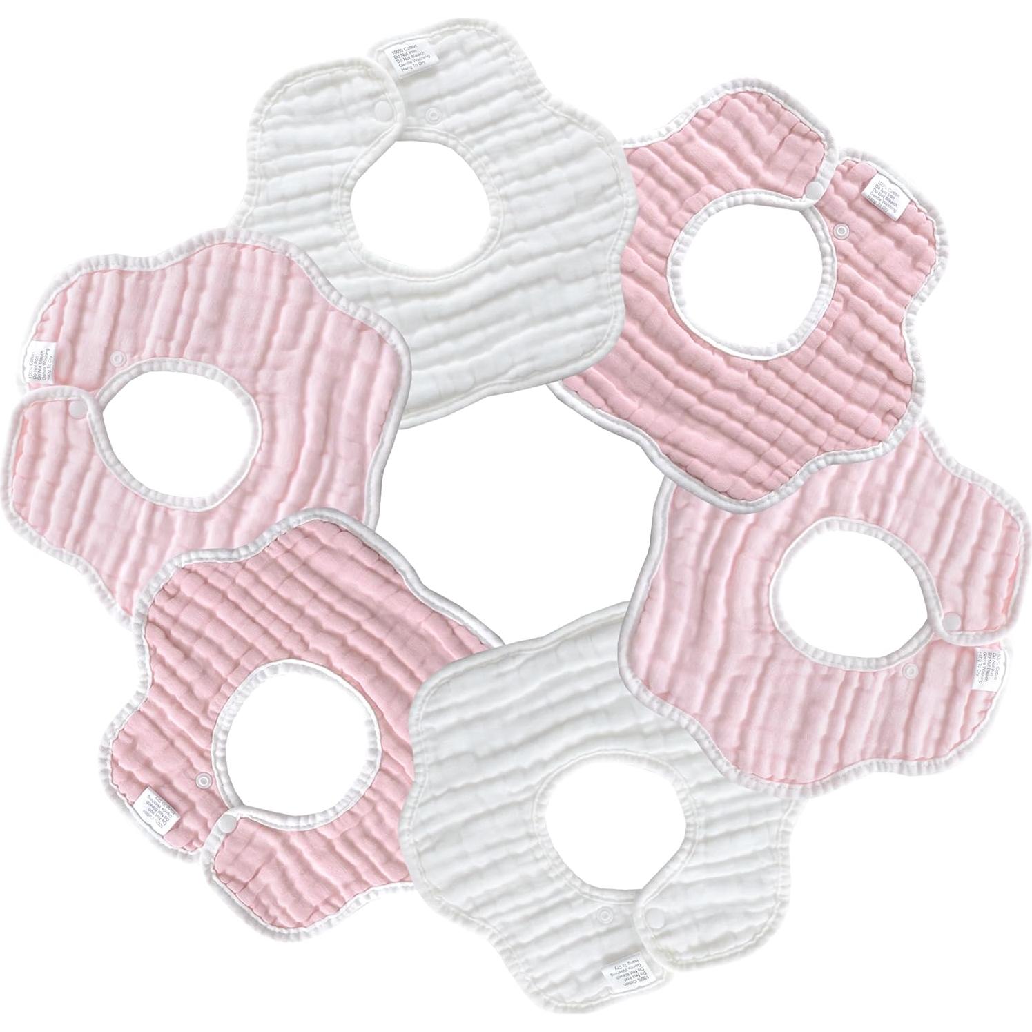 Baberos de Muselina MUKIN para Bebés - Paquete de 6 Ajustables