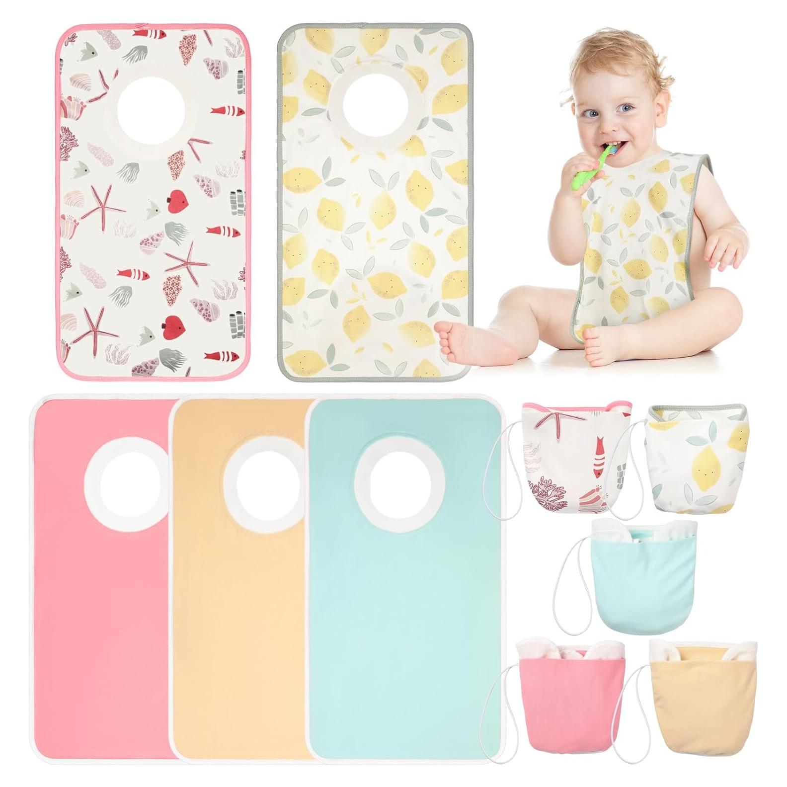 Baberos de Toalla Newwiee 5 Pcs para Bebé Unisex Absorbentes