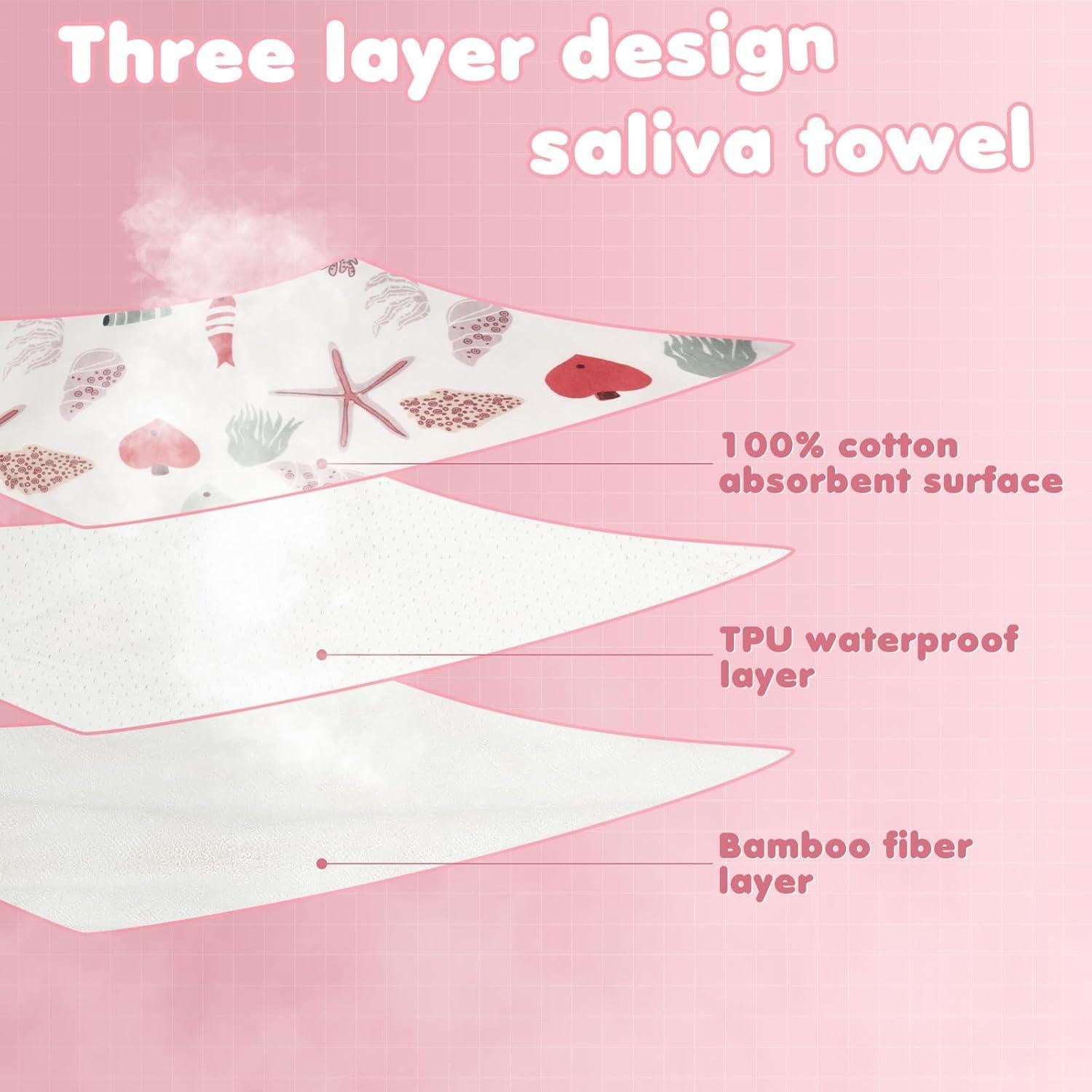 Baberos de Toalla Newwiee 5 Pcs para Bebé Unisex Absorbentes