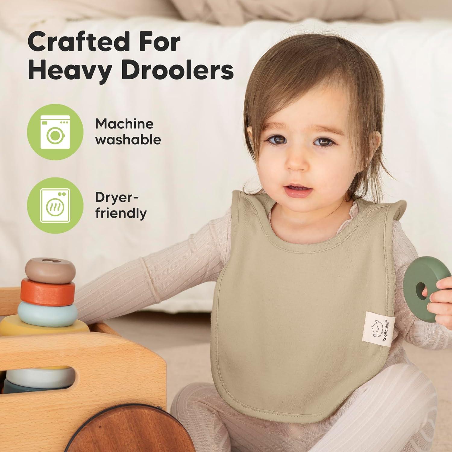 Paquete de 8 Baberos de Pullover KeaBabies - Algodón Orgánico