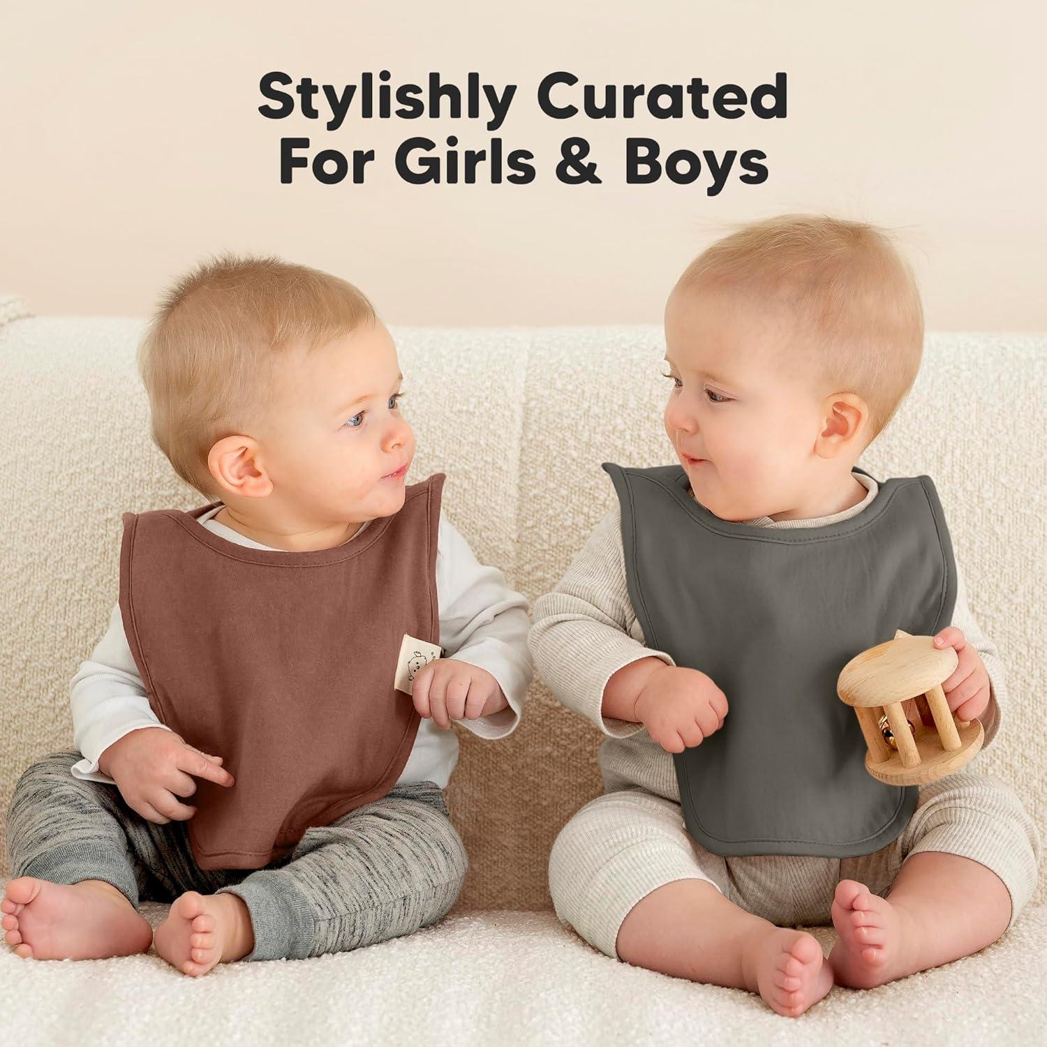 Paquete de 8 Baberos de Pullover KeaBabies - Algodón Orgánico