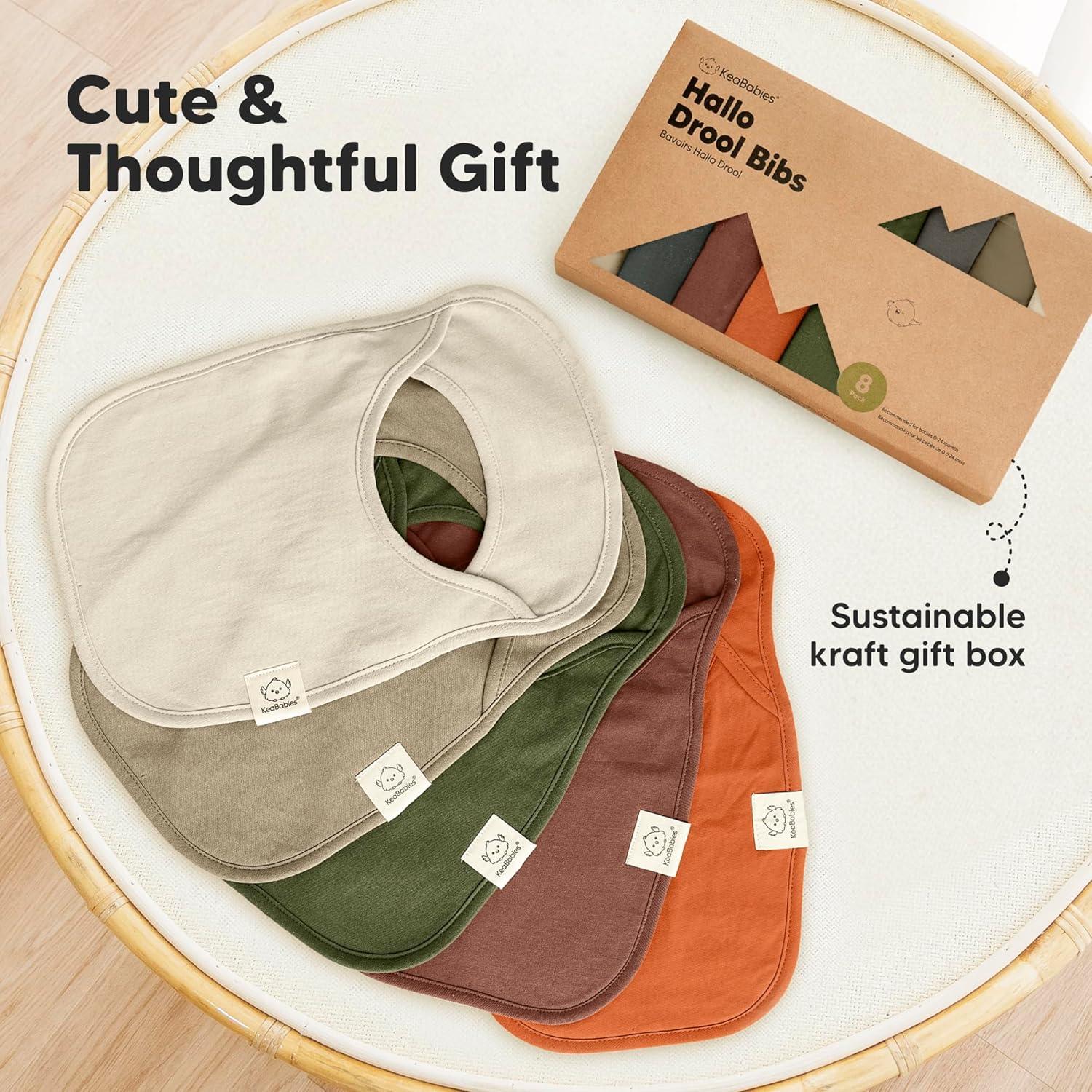 Paquete de 8 Baberos de Pullover KeaBabies - Algodón Orgánico