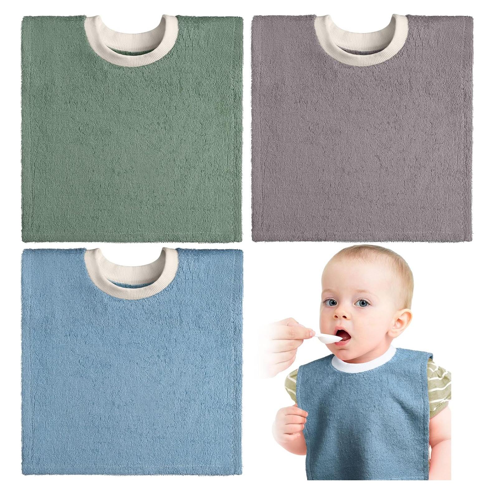 Baberos de Algodón Foaincore 3 Piezas para Bebés 42.5x31.2cm