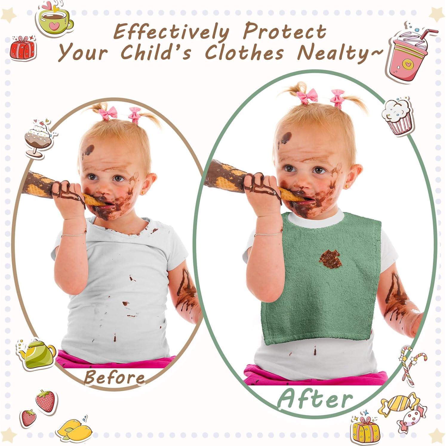 Baberos de Algodón Foaincore 3 Piezas para Bebés 42.5x31.2cm