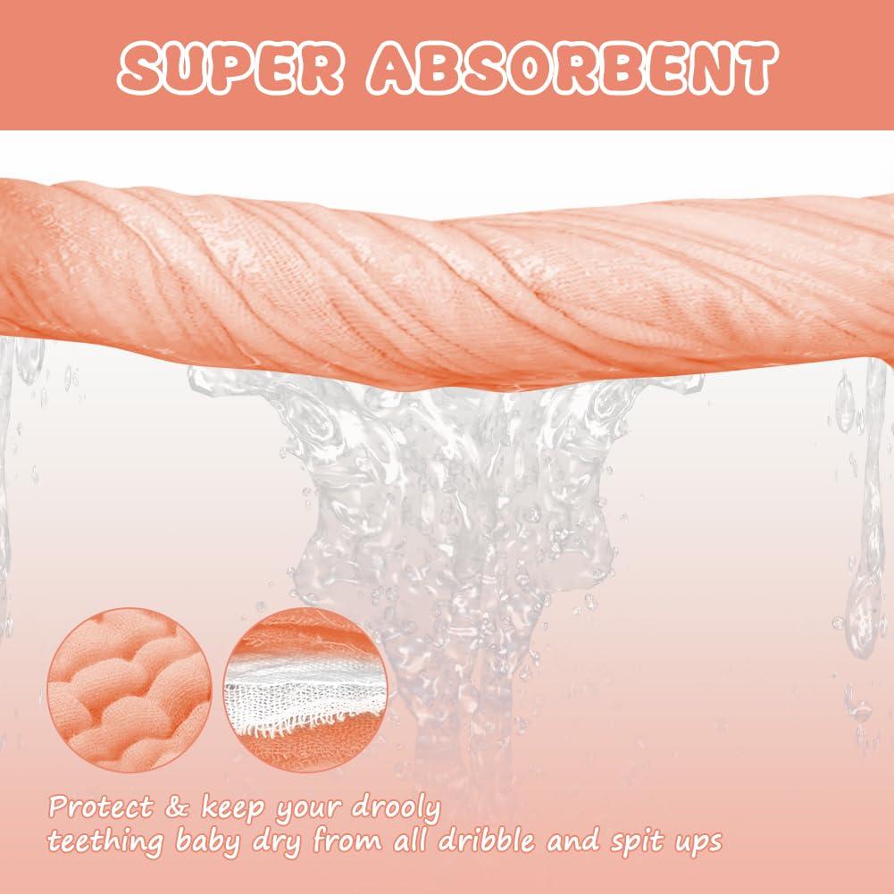 Baberos de Muselina Aolso 10PCS Algodón Suave Ajustables