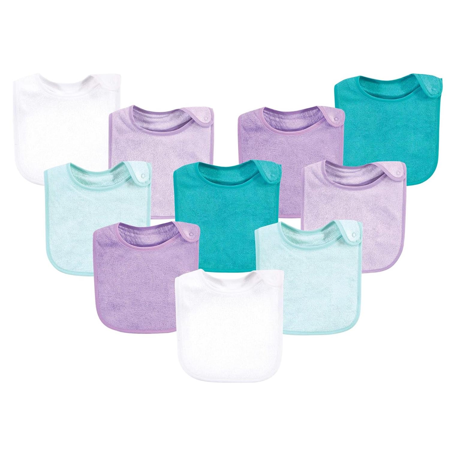 Baberos Unisex Hudson Baby de Rayón de Bambú - Menta Púrpura