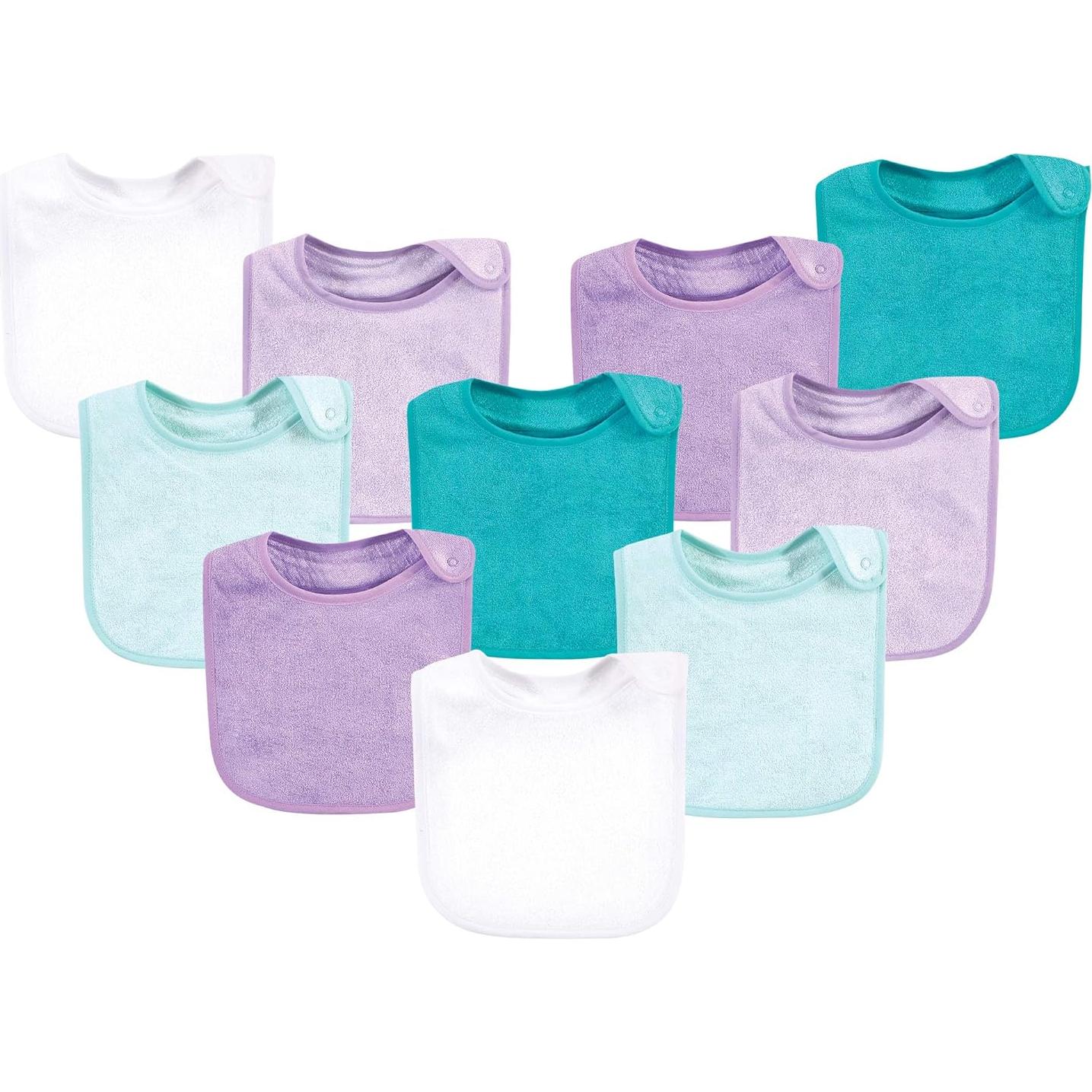 Baberos Unisex Hudson Baby de Rayón de Bambú - Menta Púrpura