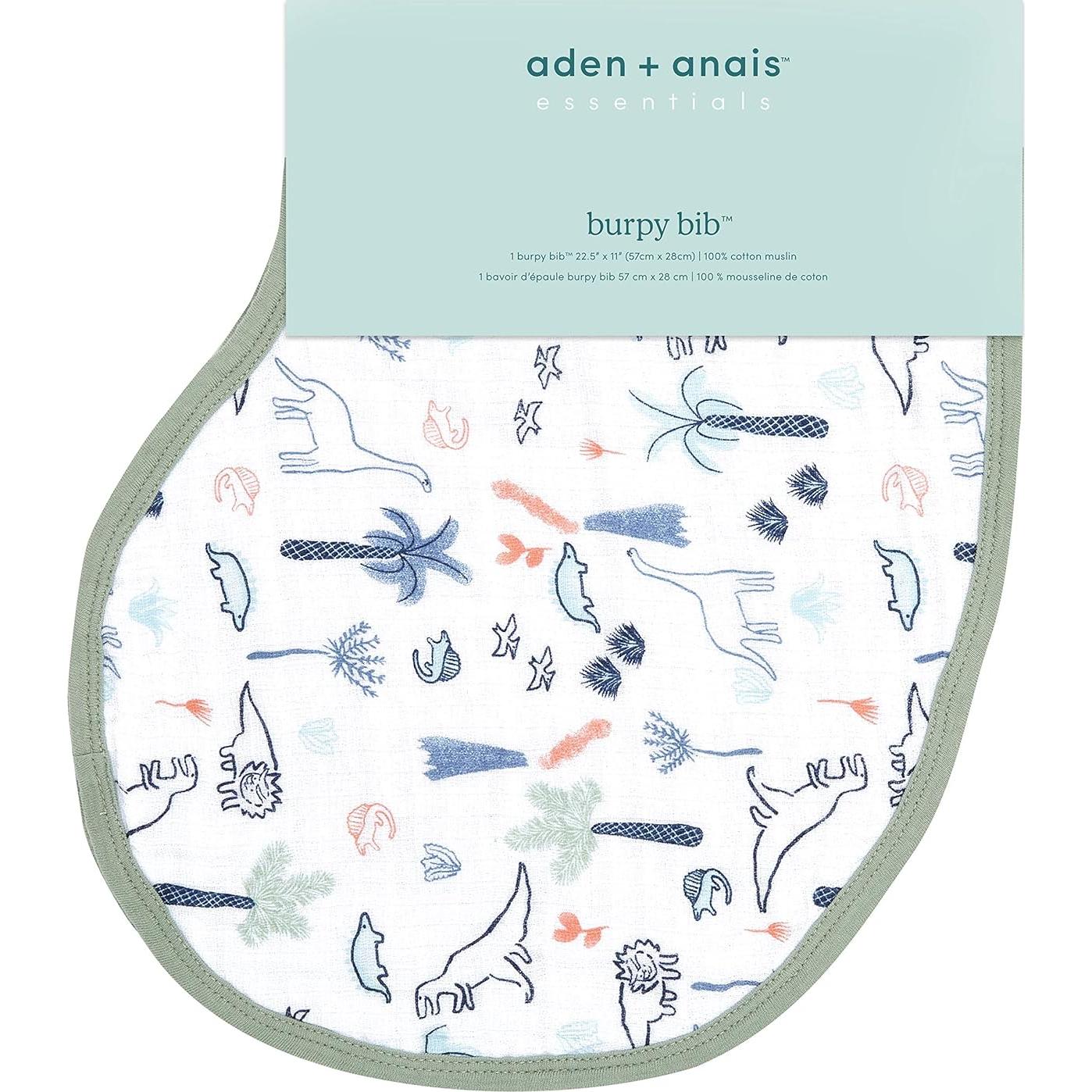 Babero Burpy Aden + Anais Hora de Dino 100% Algodón 57x28cm