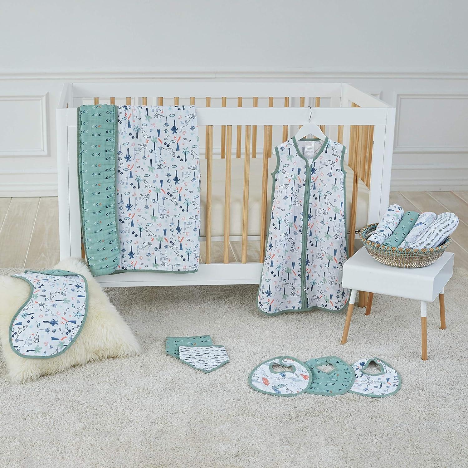 Babero Burpy Aden + Anais Hora de Dino 100% Algodón 57x28cm