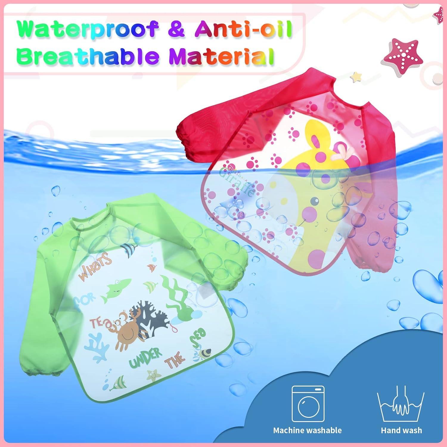 Delantal Impermeable para Niños JaGely - 12 Piezas con Manga Larga