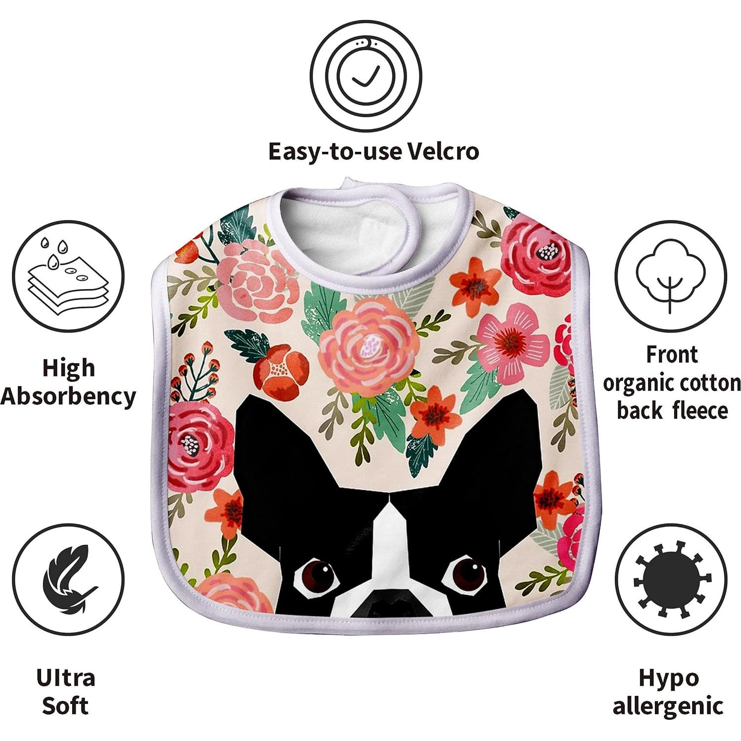 Babero Premium para Bebés Granbey Perro Boston Terrier 27x35cm