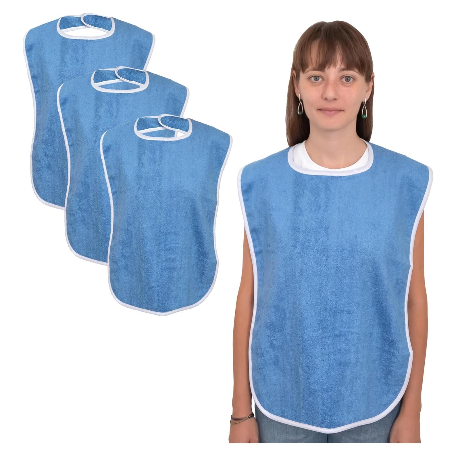 Baberos para Adultos Elaine Karen 3 Pack Algodón Ajustables