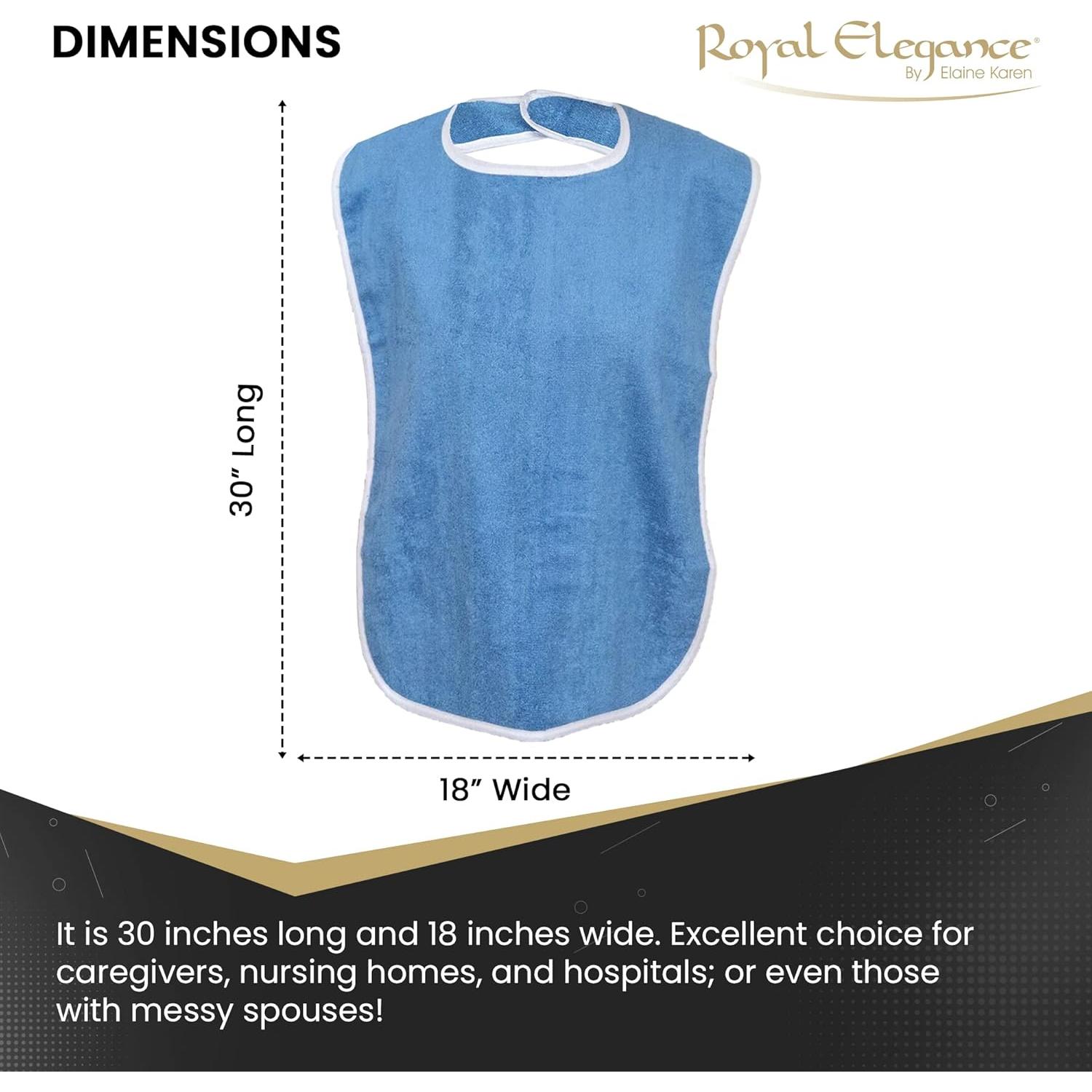 Baberos para Adultos Elaine Karen 3 Pack Algodón Ajustables