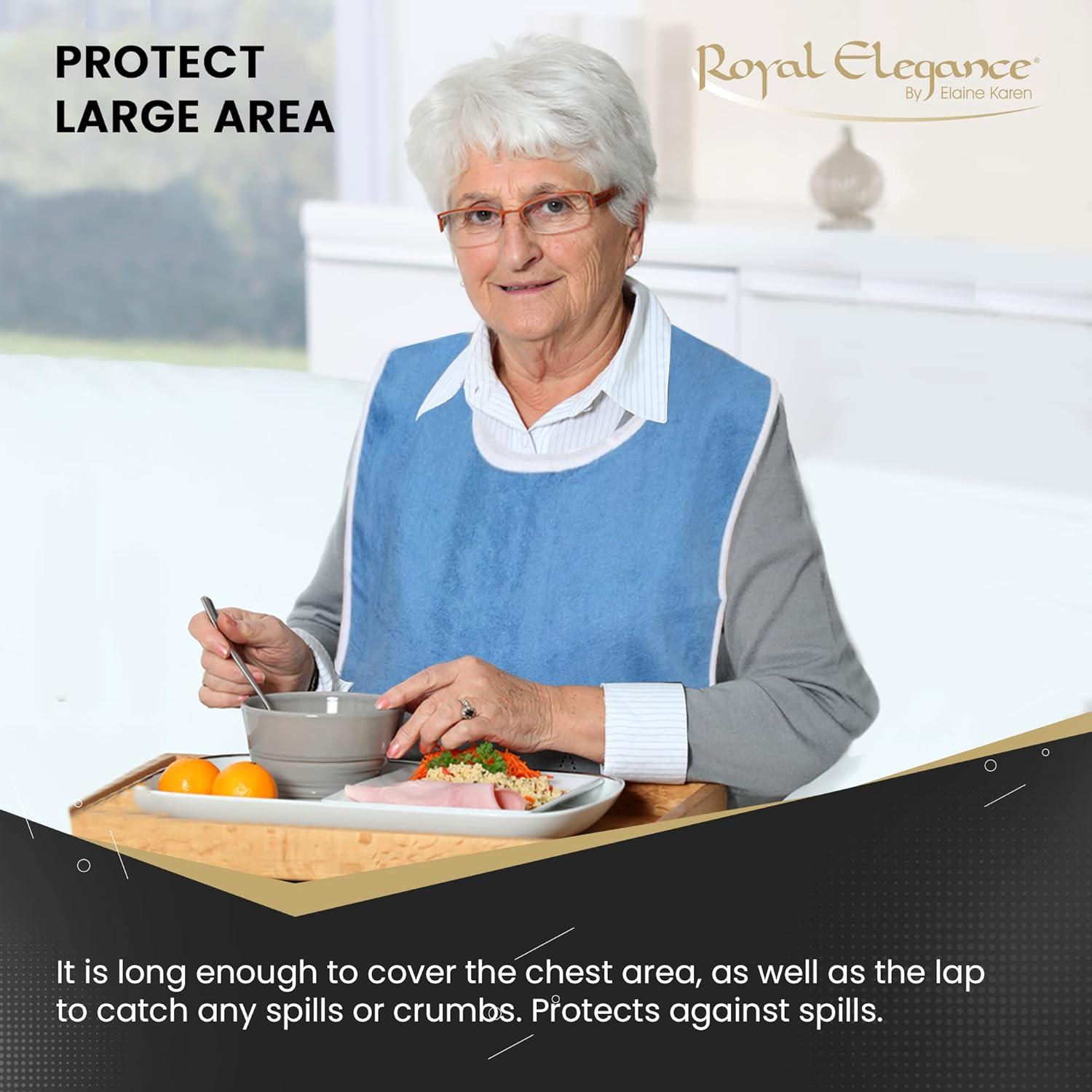 Baberos para Adultos Elaine Karen 3 Pack Algodón Ajustables