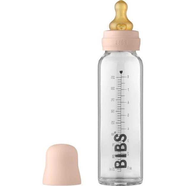 BIBS Botella de Vidrio para Bebés 225 ml Libre de BPA Rubor