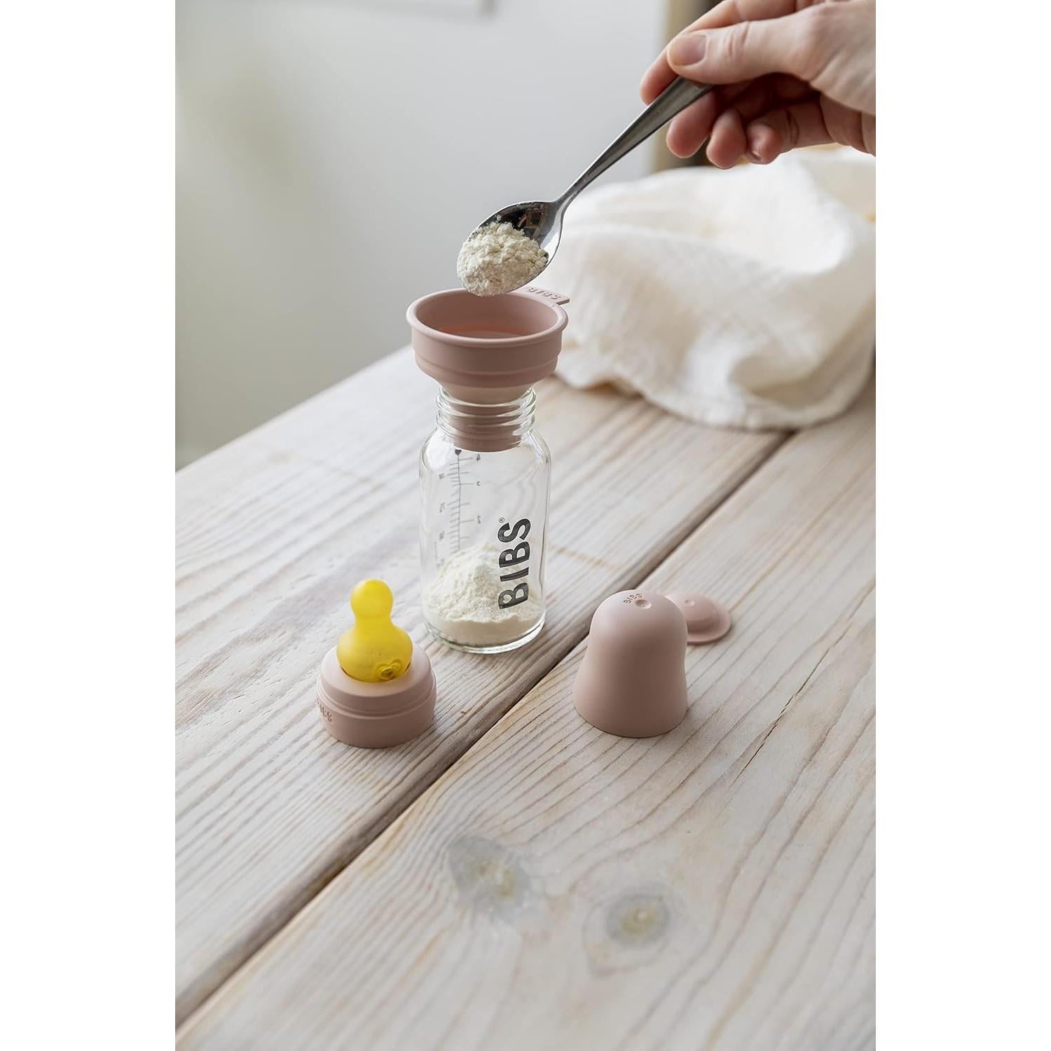 BIBS Botella de Vidrio para Bebés 225 ml Libre de BPA Rubor