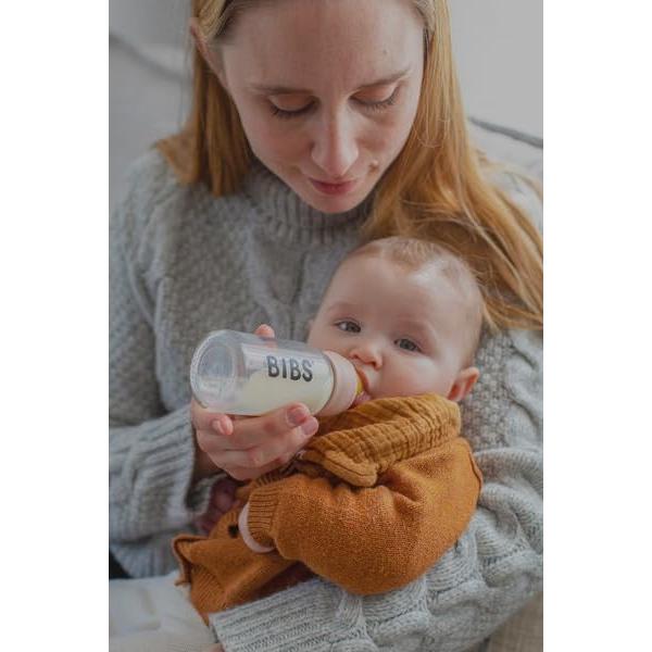 BIBS Botella de Vidrio para Bebés 225 ml Libre de BPA Rubor