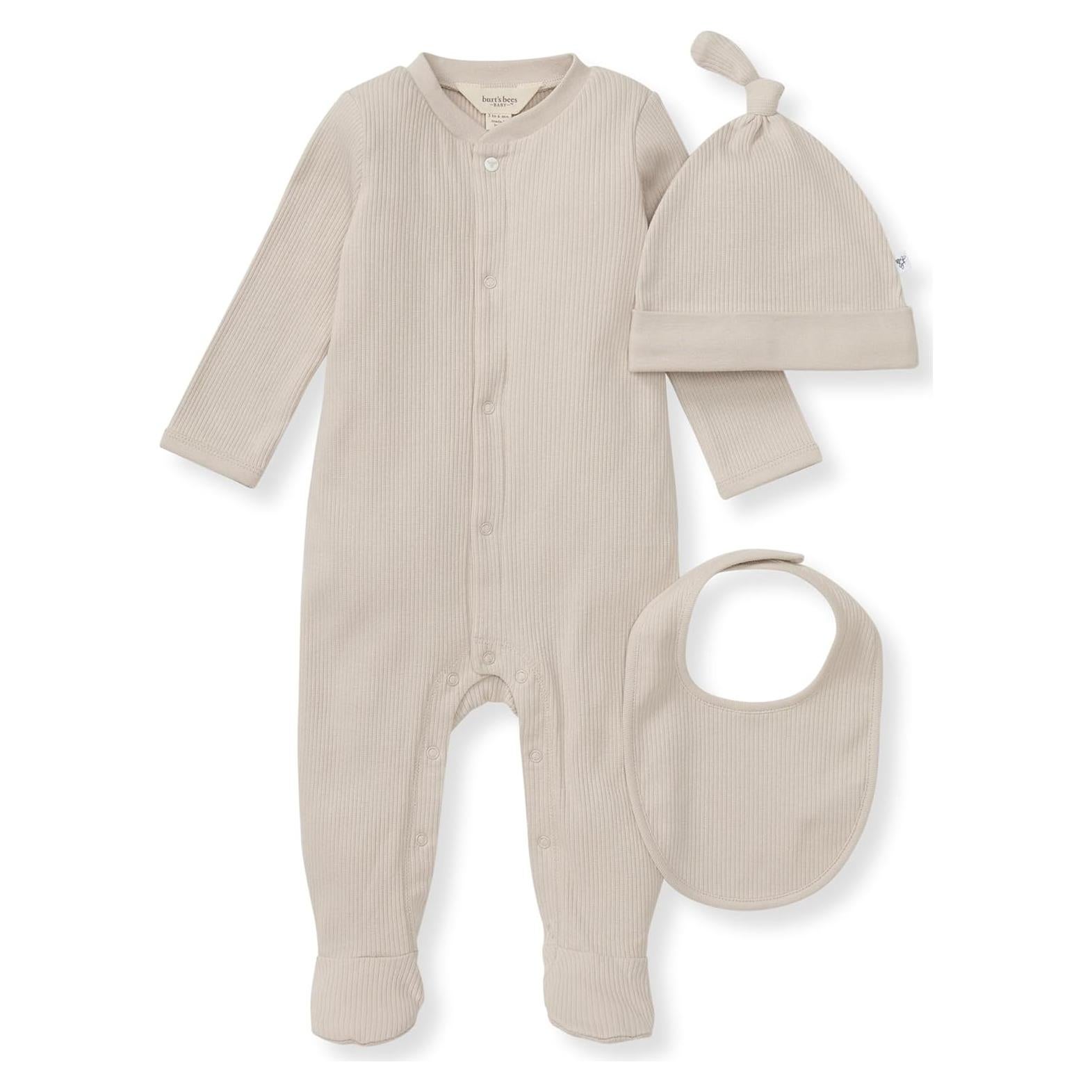 Conjunto Mono Unisex Bebé Burt's Bees 100% Algodón Orgánico 3 Piezas