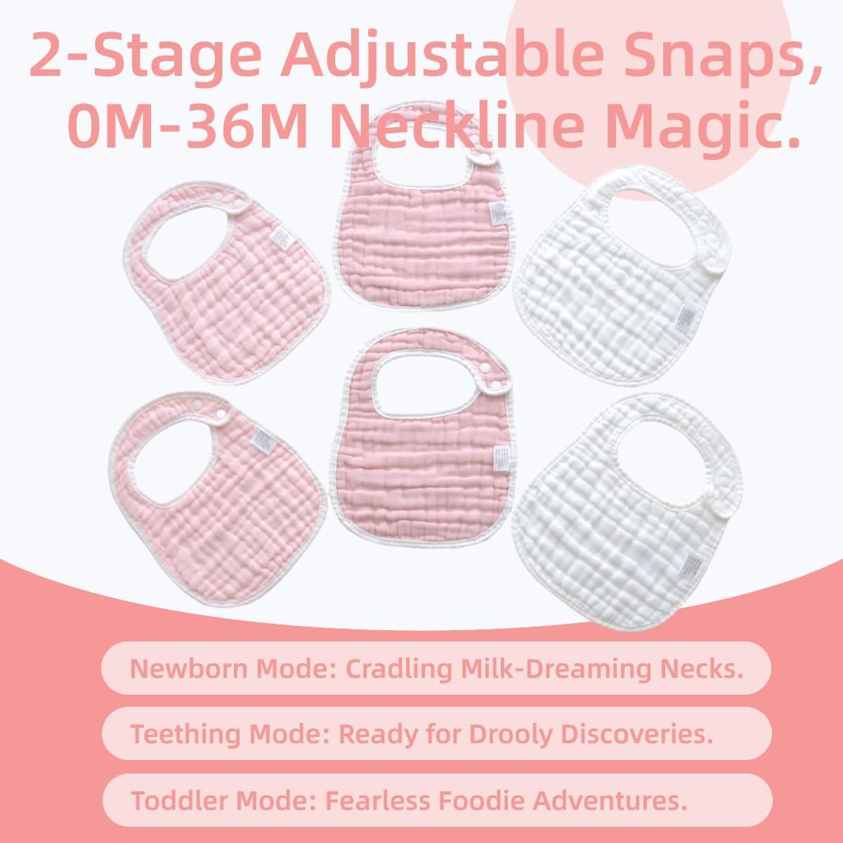 Baberos y Paños de Eructo MUKIN de Muselina - 6 Piezas Algodón