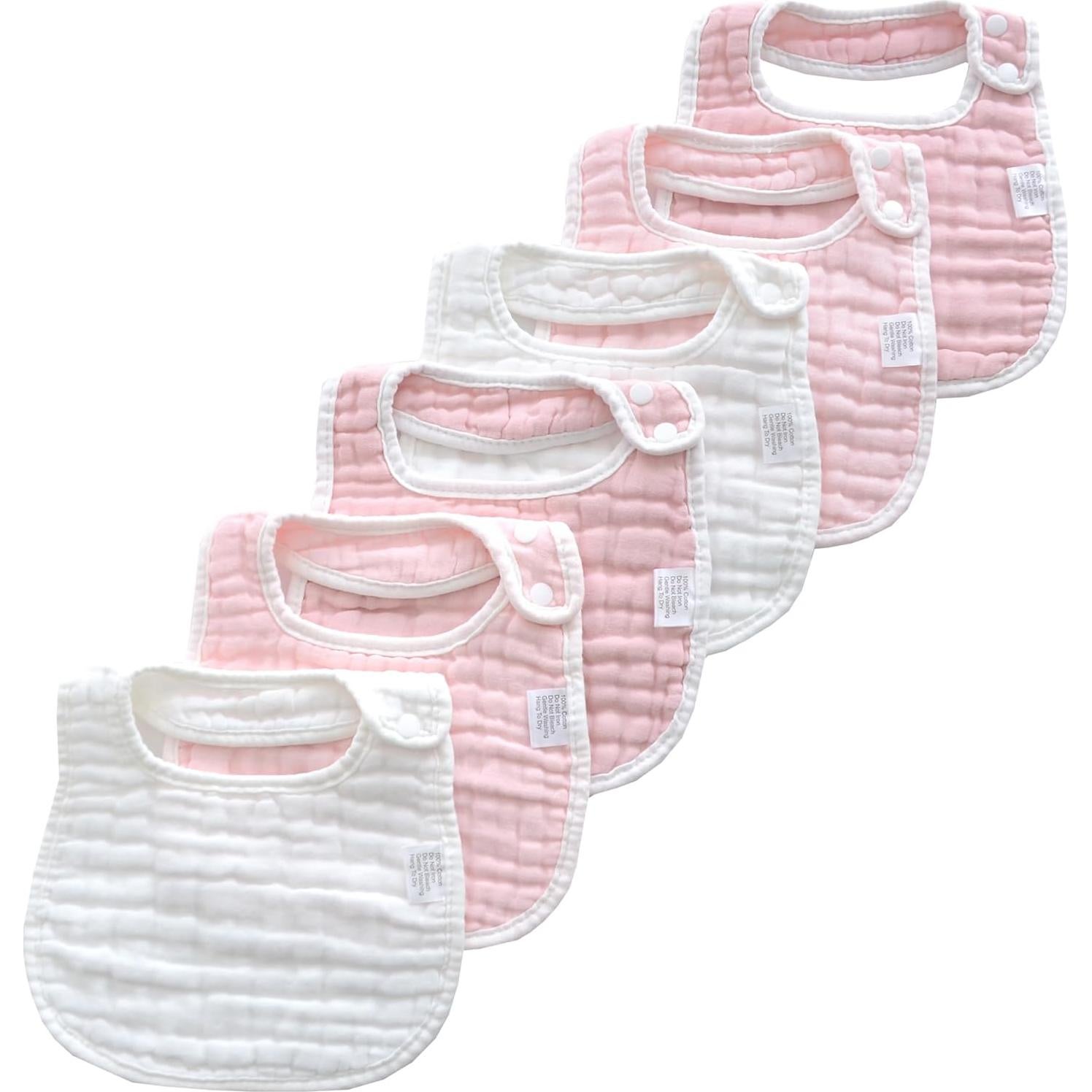 Baberos y Paños de Eructo MUKIN de Muselina - 6 Piezas Algodón