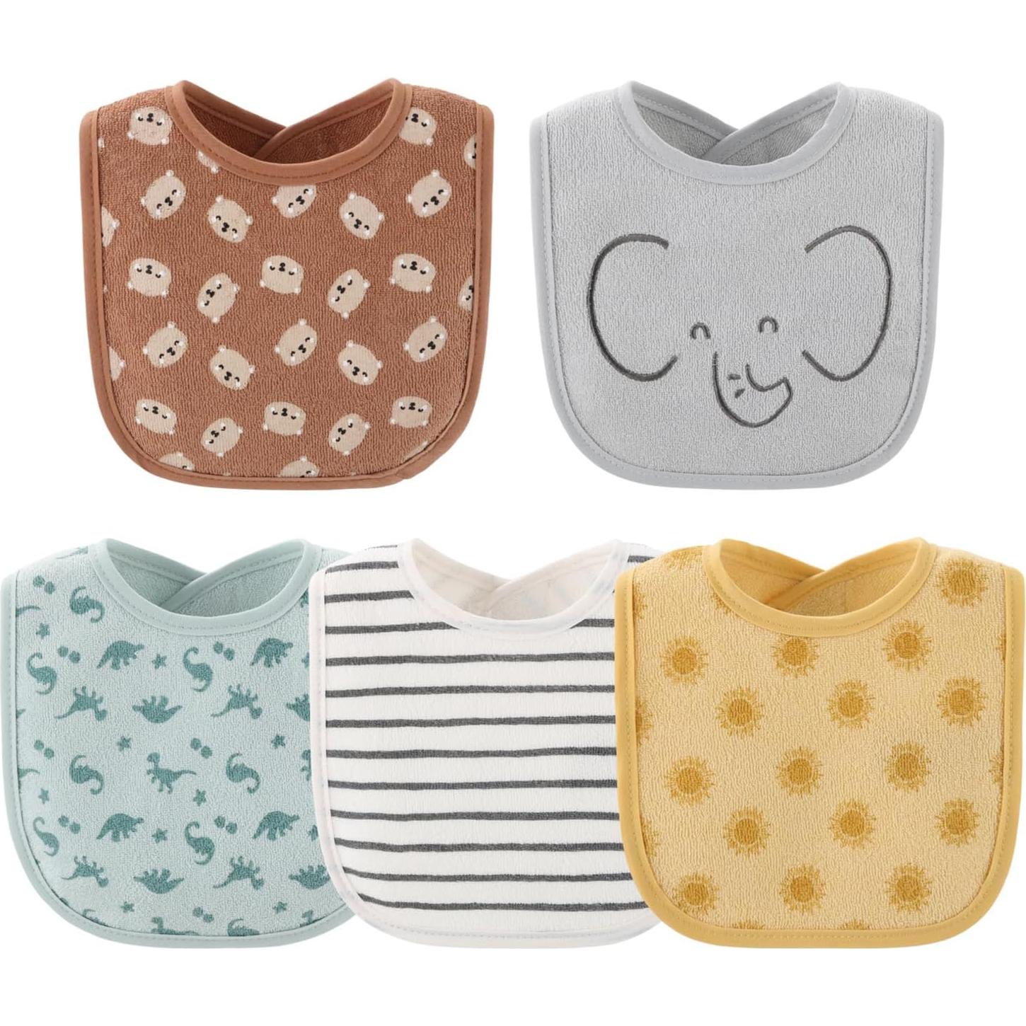 Conjunto de 10 Baberos de Terry The Peanutshell 100% Algodón