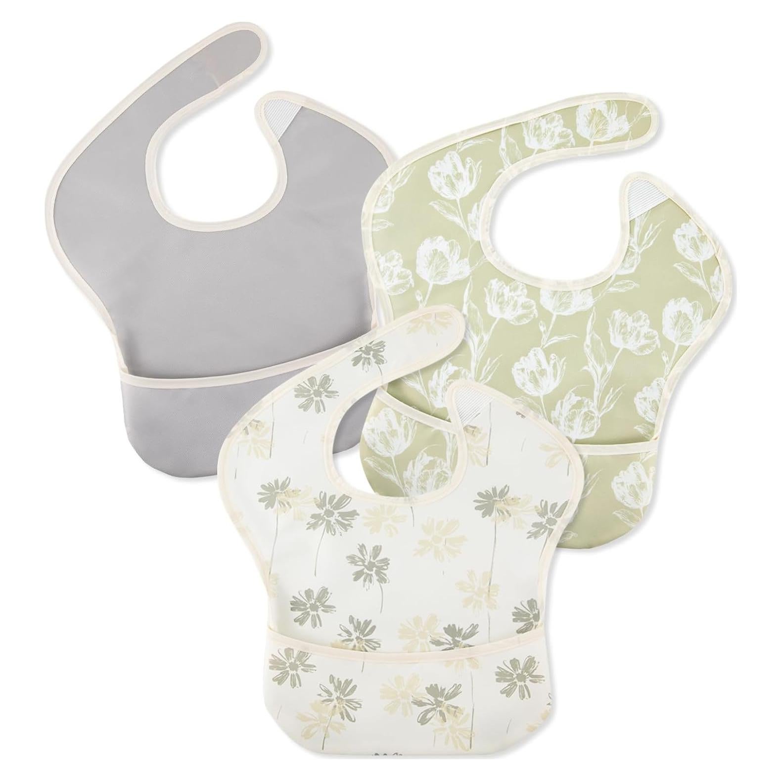 Baberos Impermeables Civarua Pack de 3 para Bebés