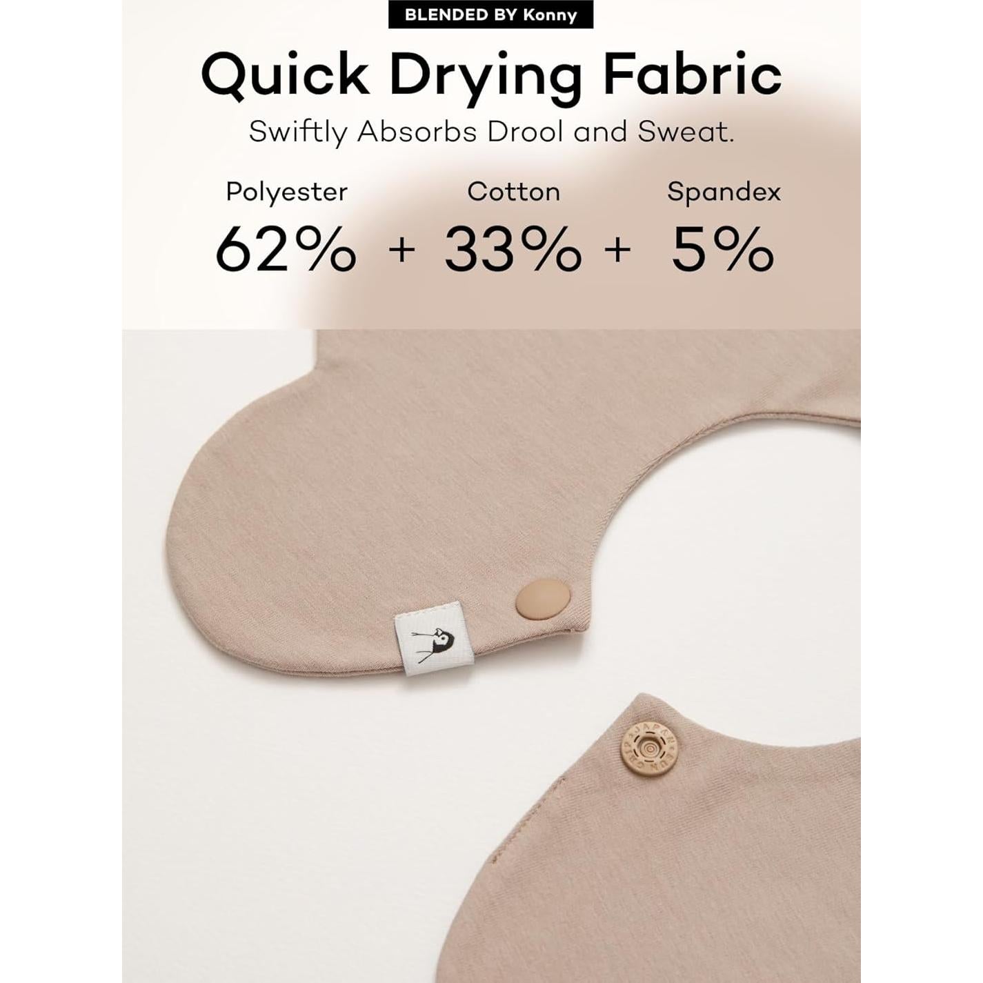 Conjunto de Baberos Konny Baby 360° Suaves y Absorbentes