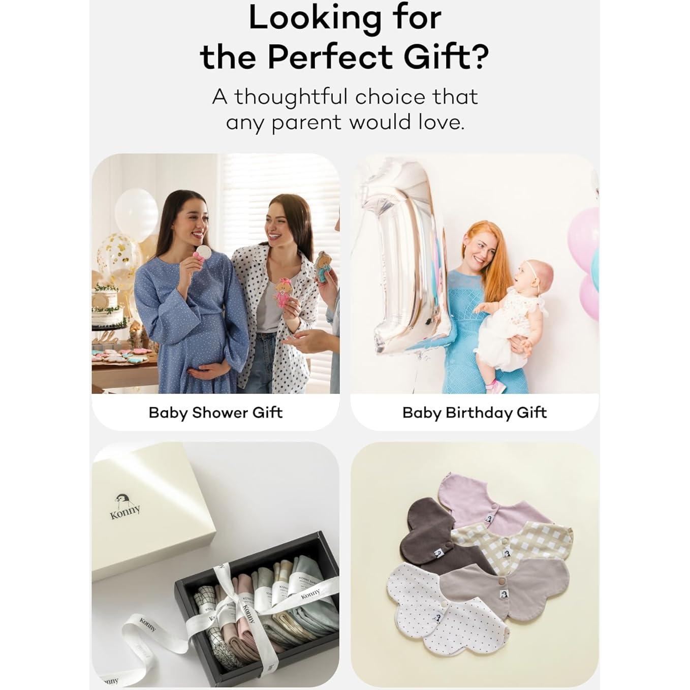 Conjunto de Baberos Konny Baby 360° Suaves y Absorbentes